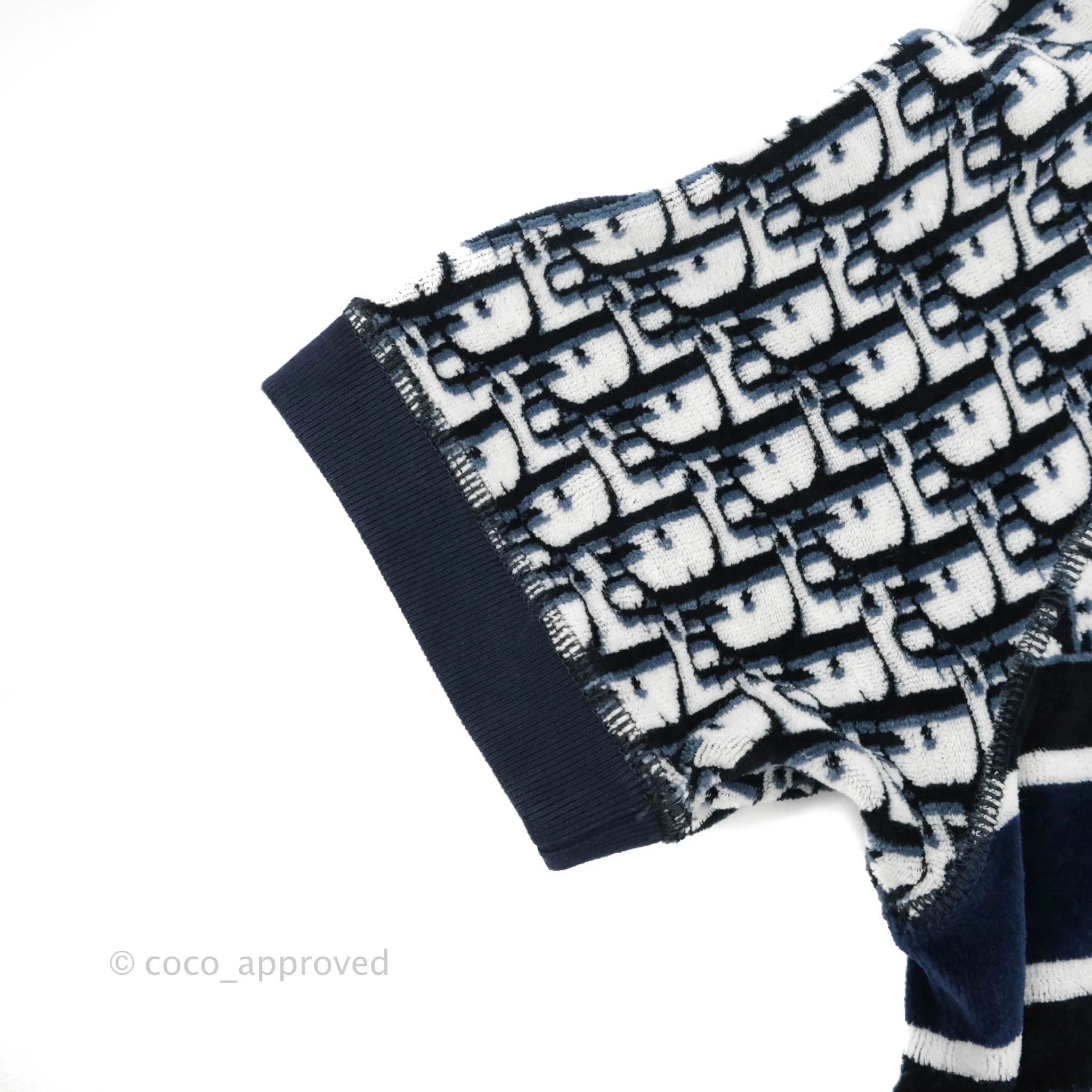 Christian Dior Short Hooded Dress Navy Dior Oblique Motif