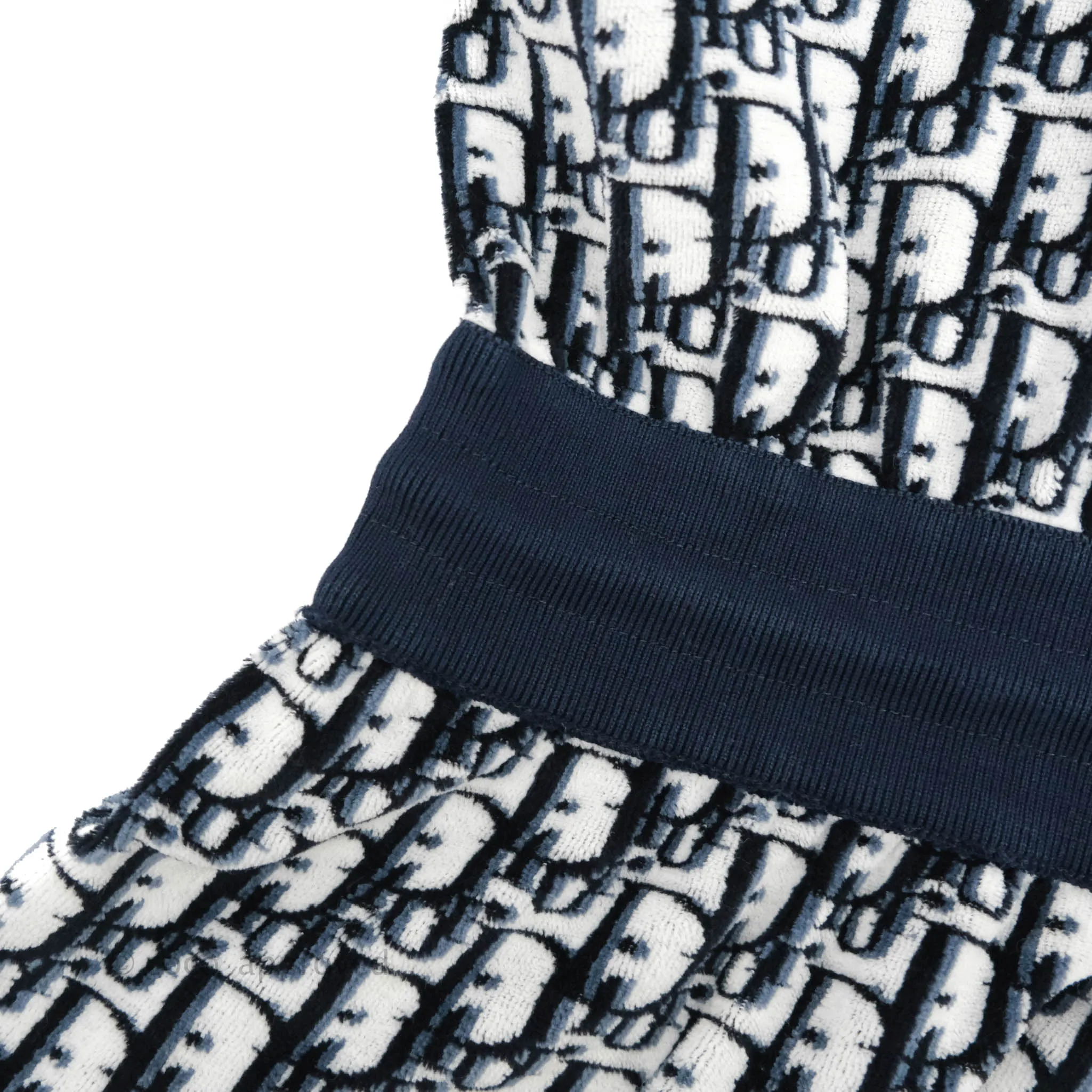 Christian Dior Short Hooded Dress Navy Dior Oblique Motif