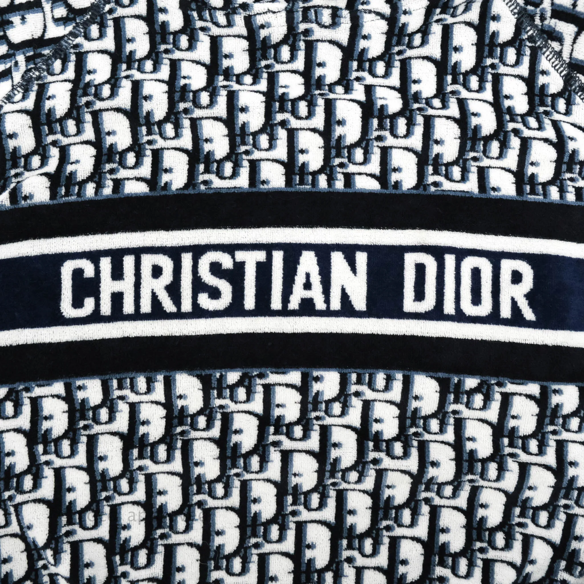 Christian Dior Short Hooded Dress Navy Dior Oblique Motif