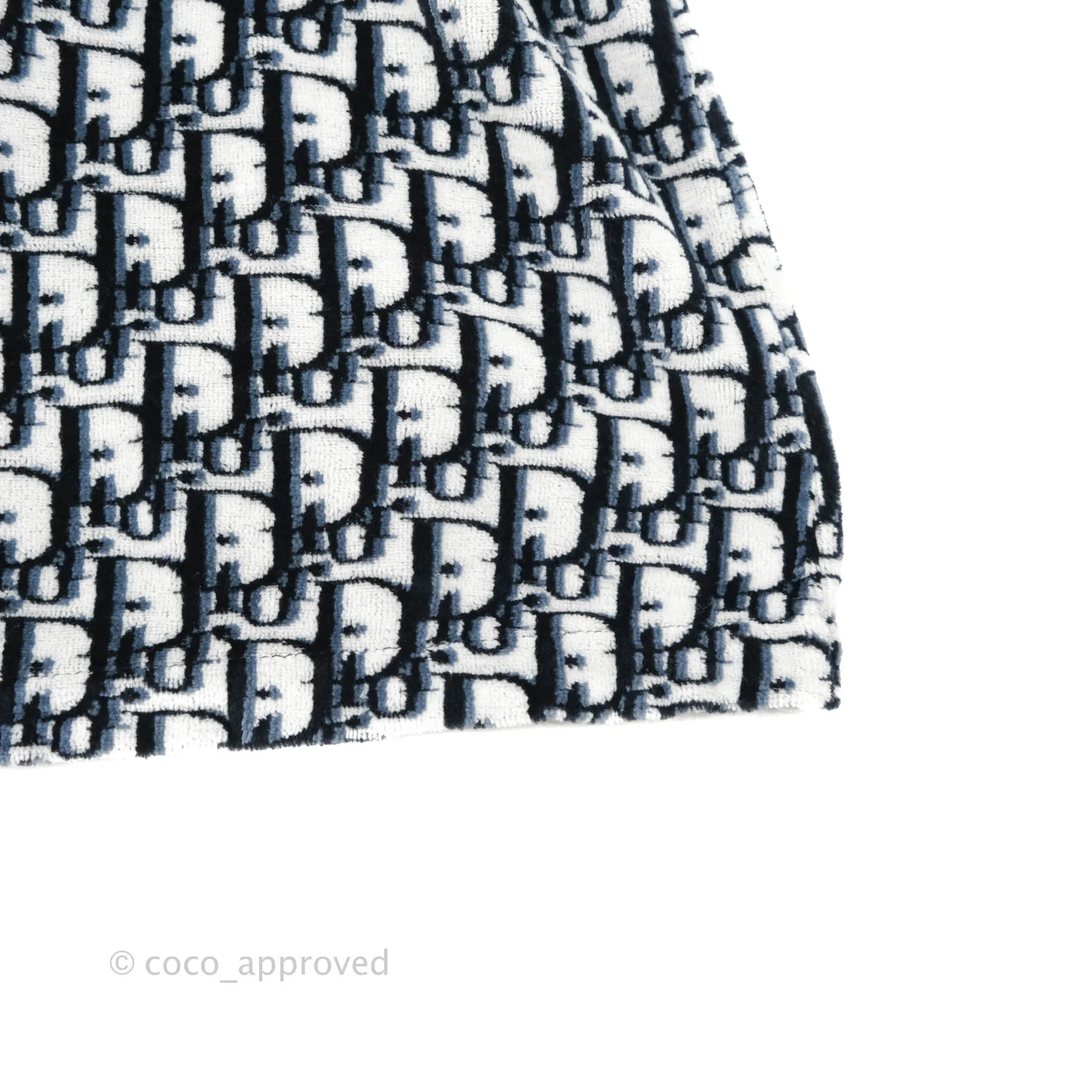 Christian Dior Short Hooded Dress Navy Dior Oblique Motif