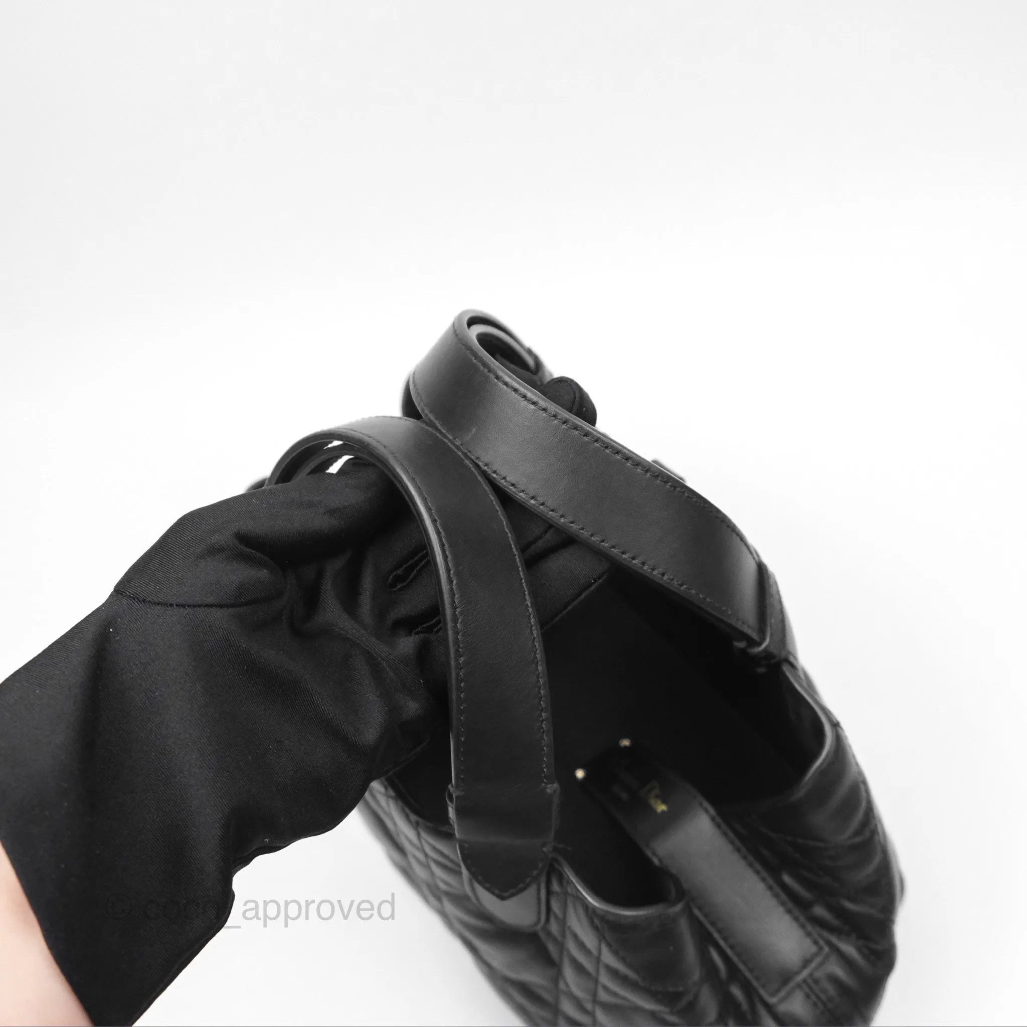 Christian Dior Small Dior Toujours Bag Black Macrocannage Calfskin