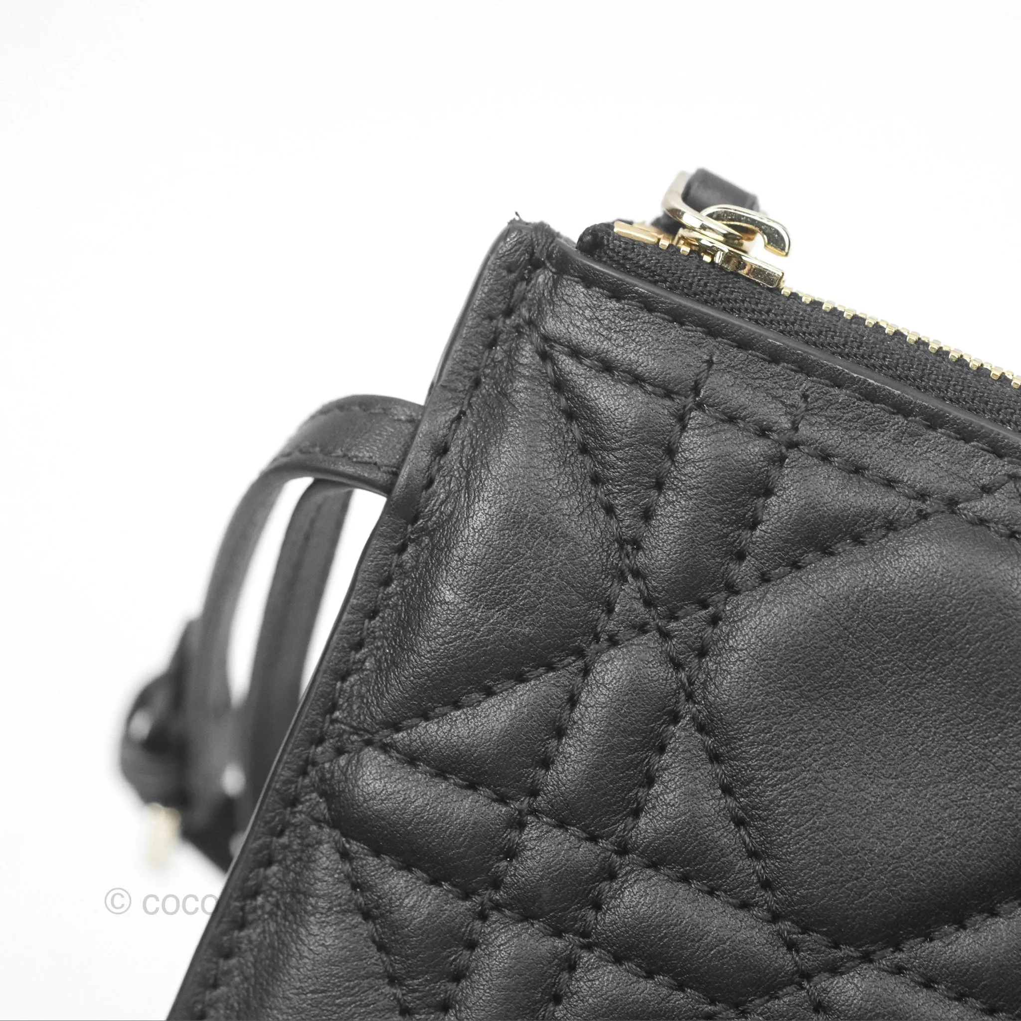 Christian Dior Small Dior Toujours Bag Black Macrocannage Calfskin