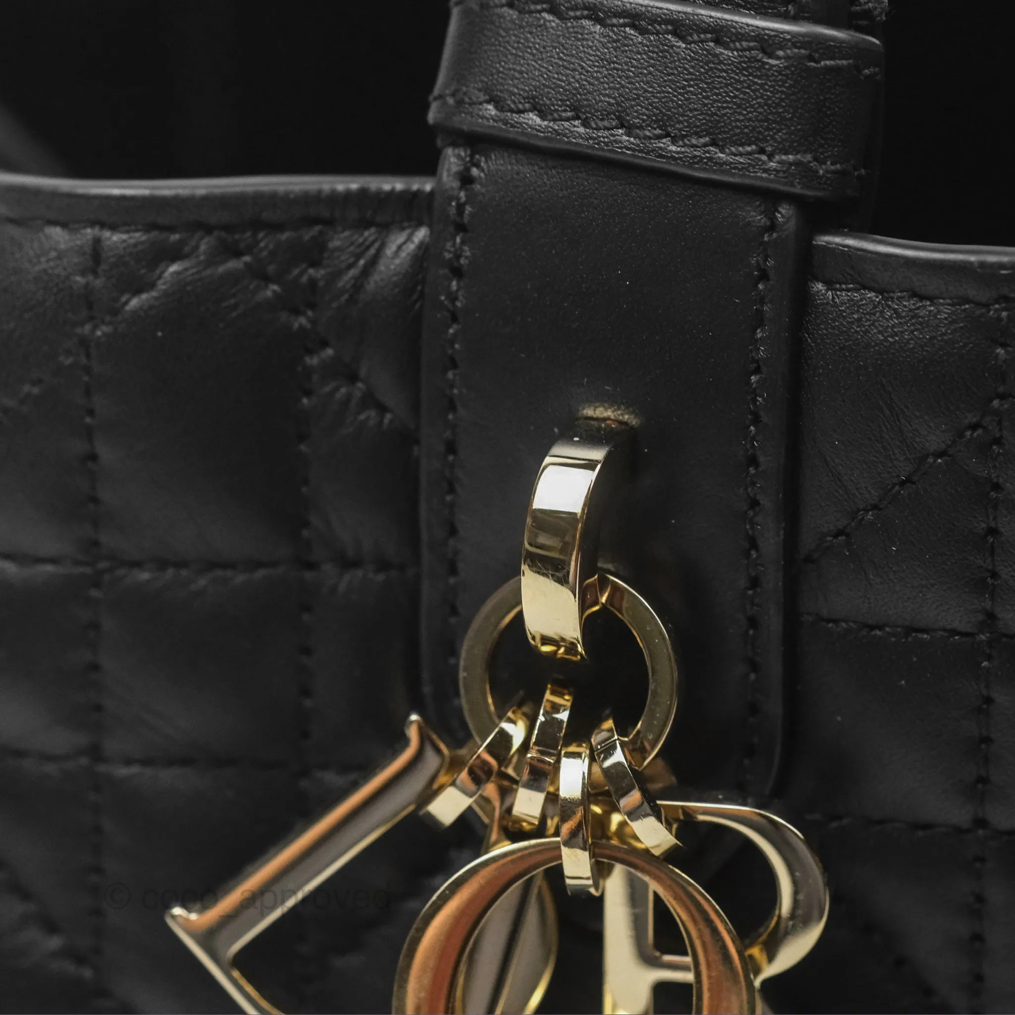 Christian Dior Small Dior Toujours Bag Black Macrocannage Calfskin