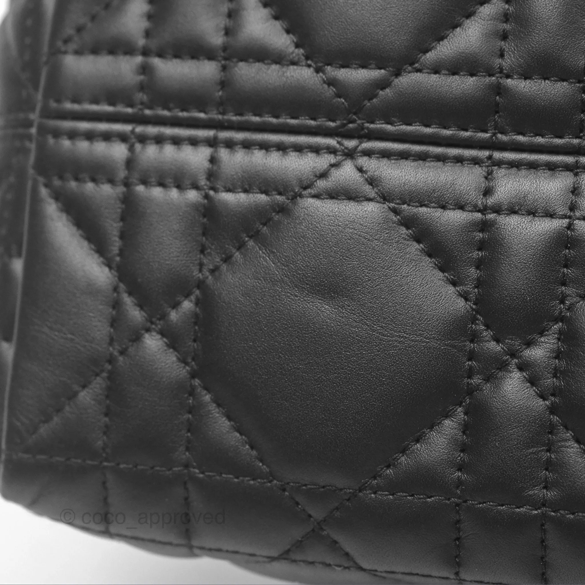 Christian Dior Small Dior Toujours Bag Black Macrocannage Calfskin