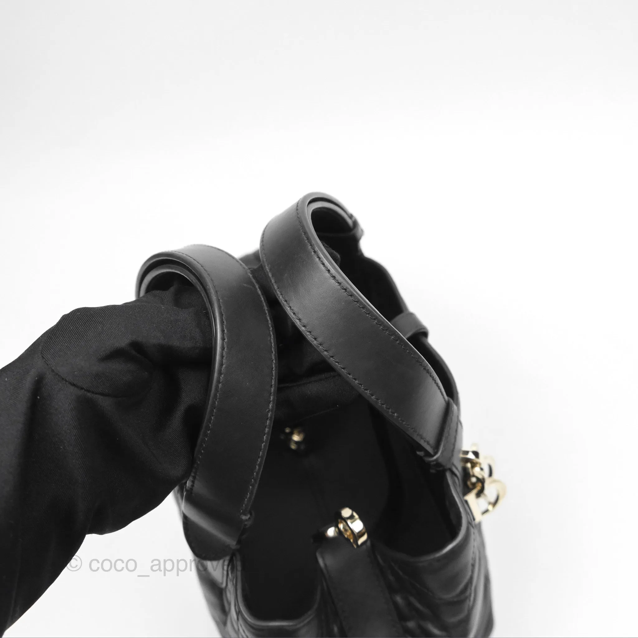 Christian Dior Small Dior Toujours Bag Black Macrocannage Calfskin