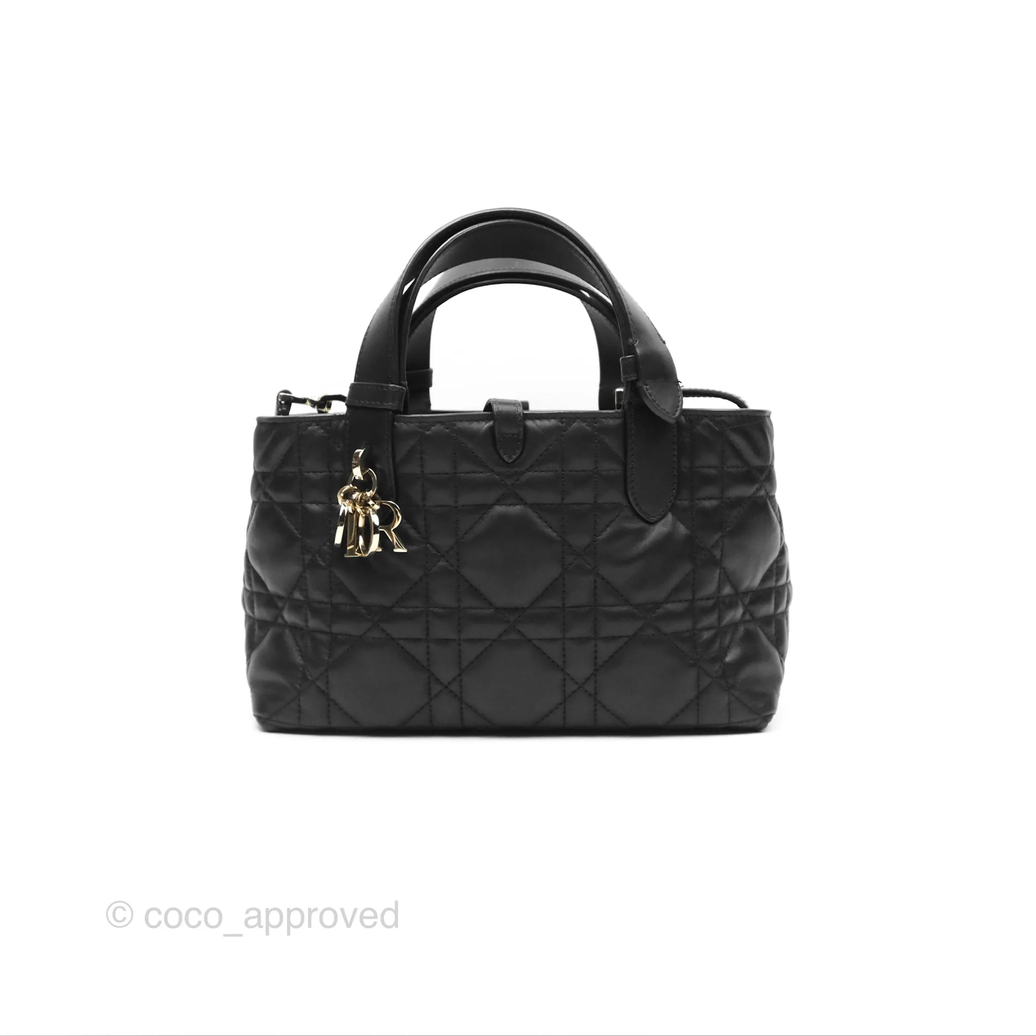 Christian Dior Small Dior Toujours Bag Black Macrocannage Calfskin