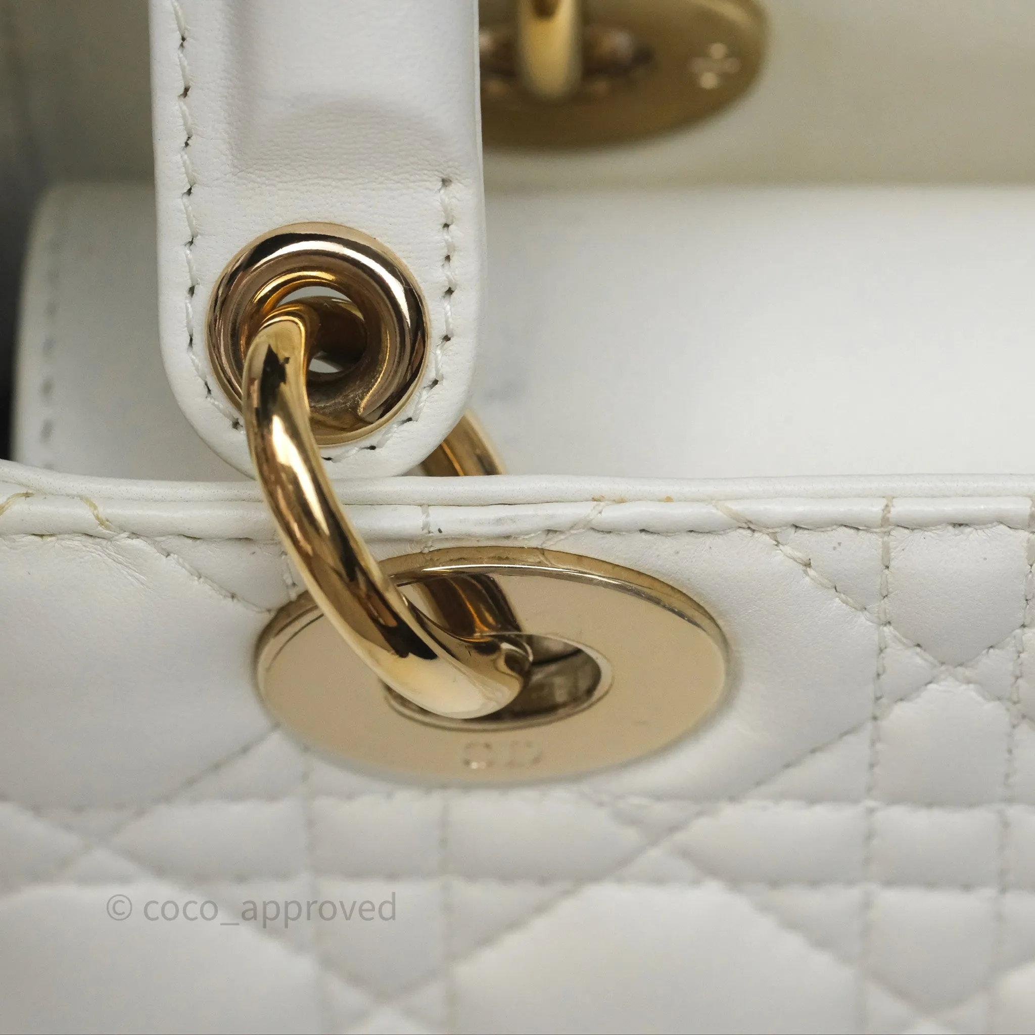 Christian Dior Small Lady Dior My ABCDior Bag Latte Cannage Lambskin