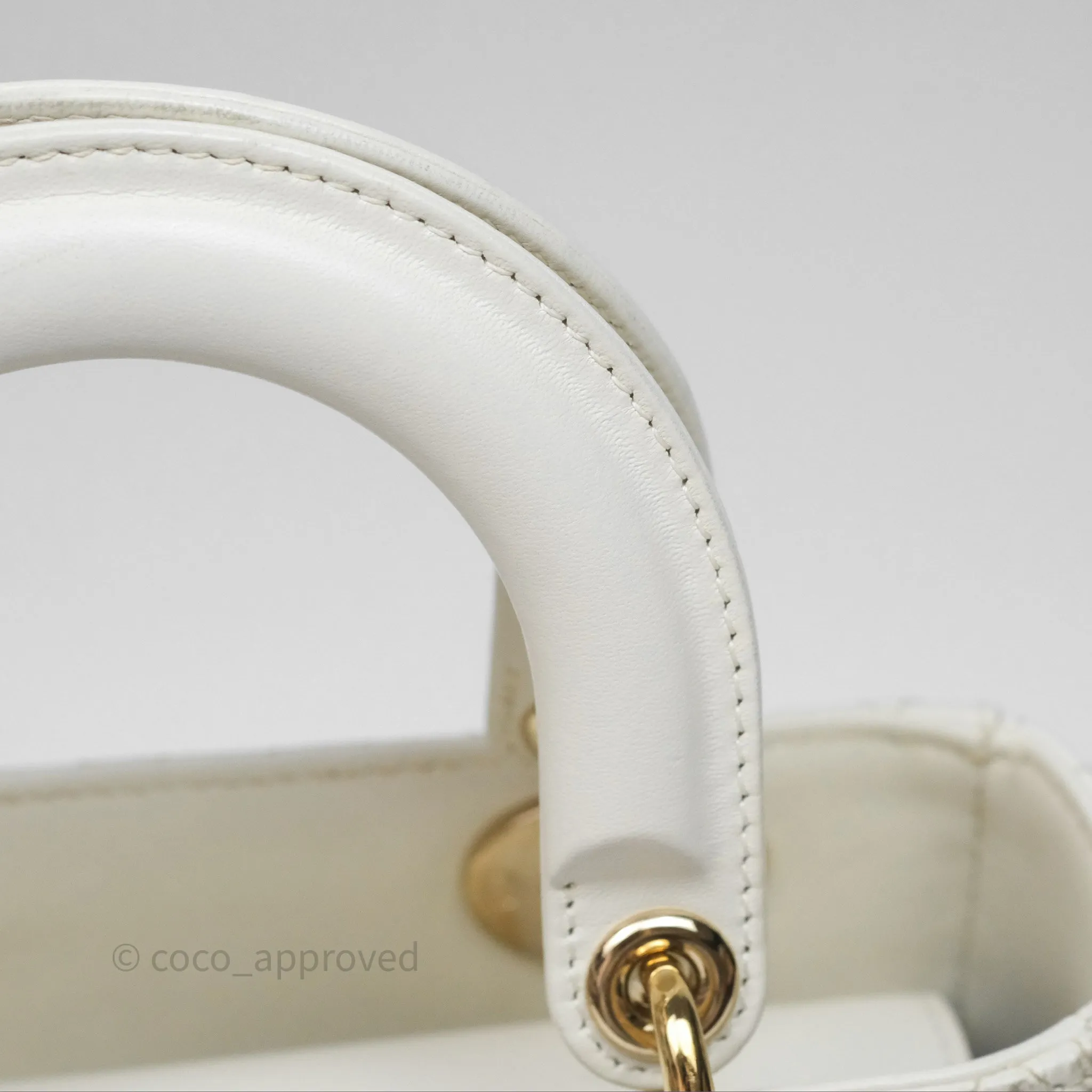 Christian Dior Small Lady Dior My ABCDior Bag Latte Cannage Lambskin