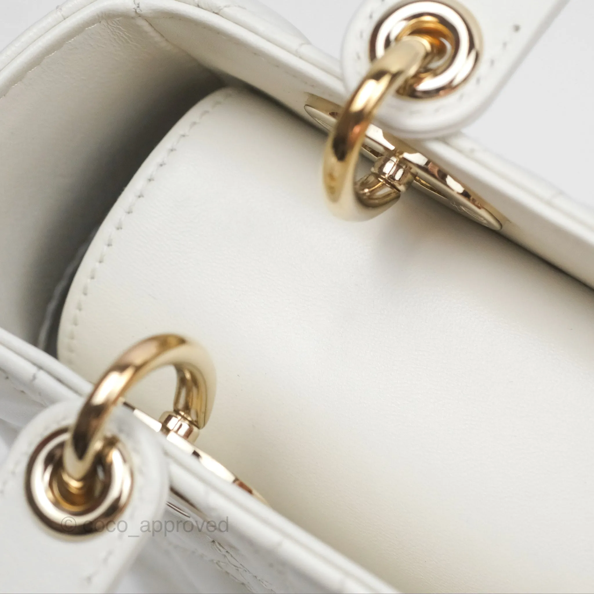 Christian Dior Small Lady Dior My ABCDior Bag Latte Cannage Lambskin