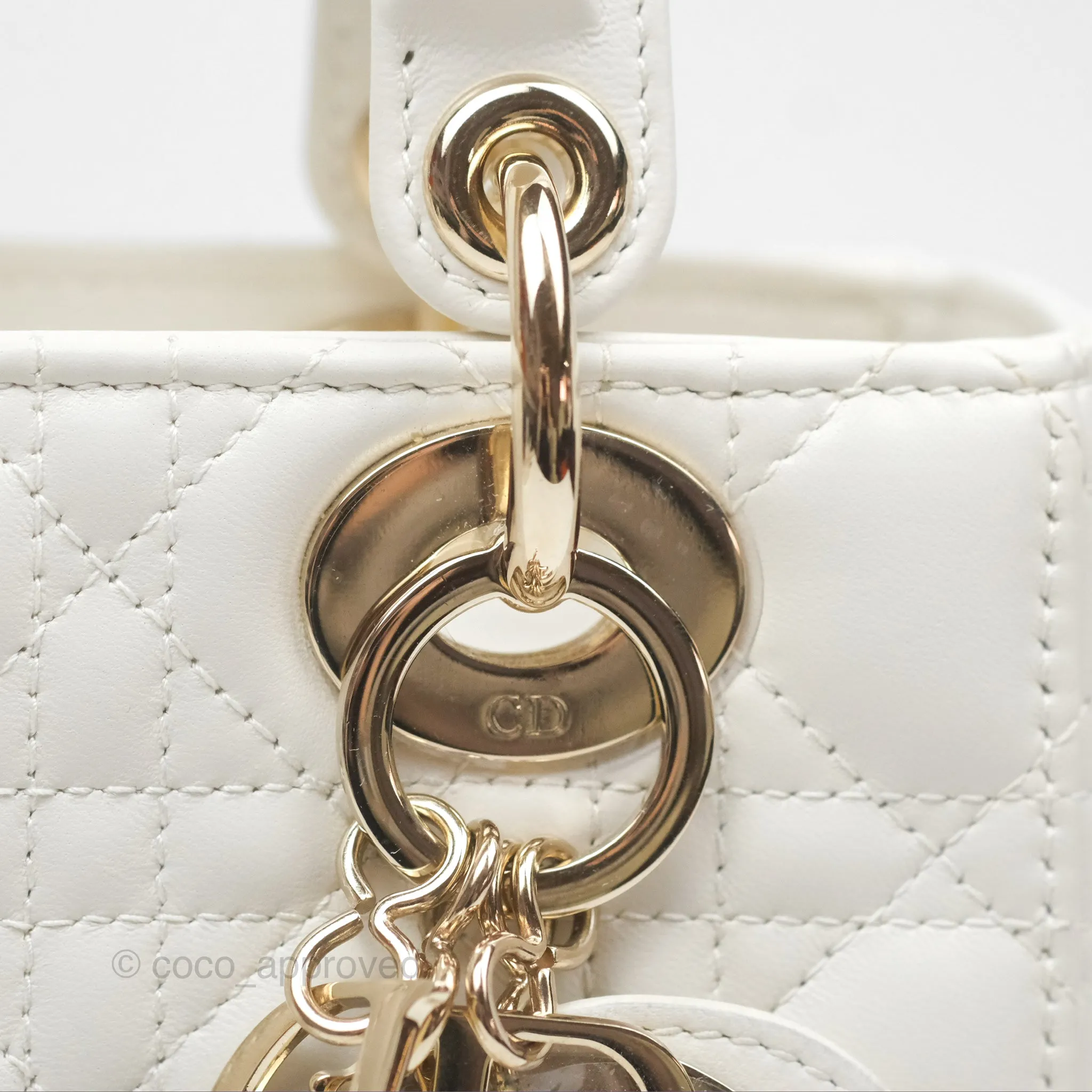 Christian Dior Small Lady Dior My ABCDior Bag Latte Cannage Lambskin