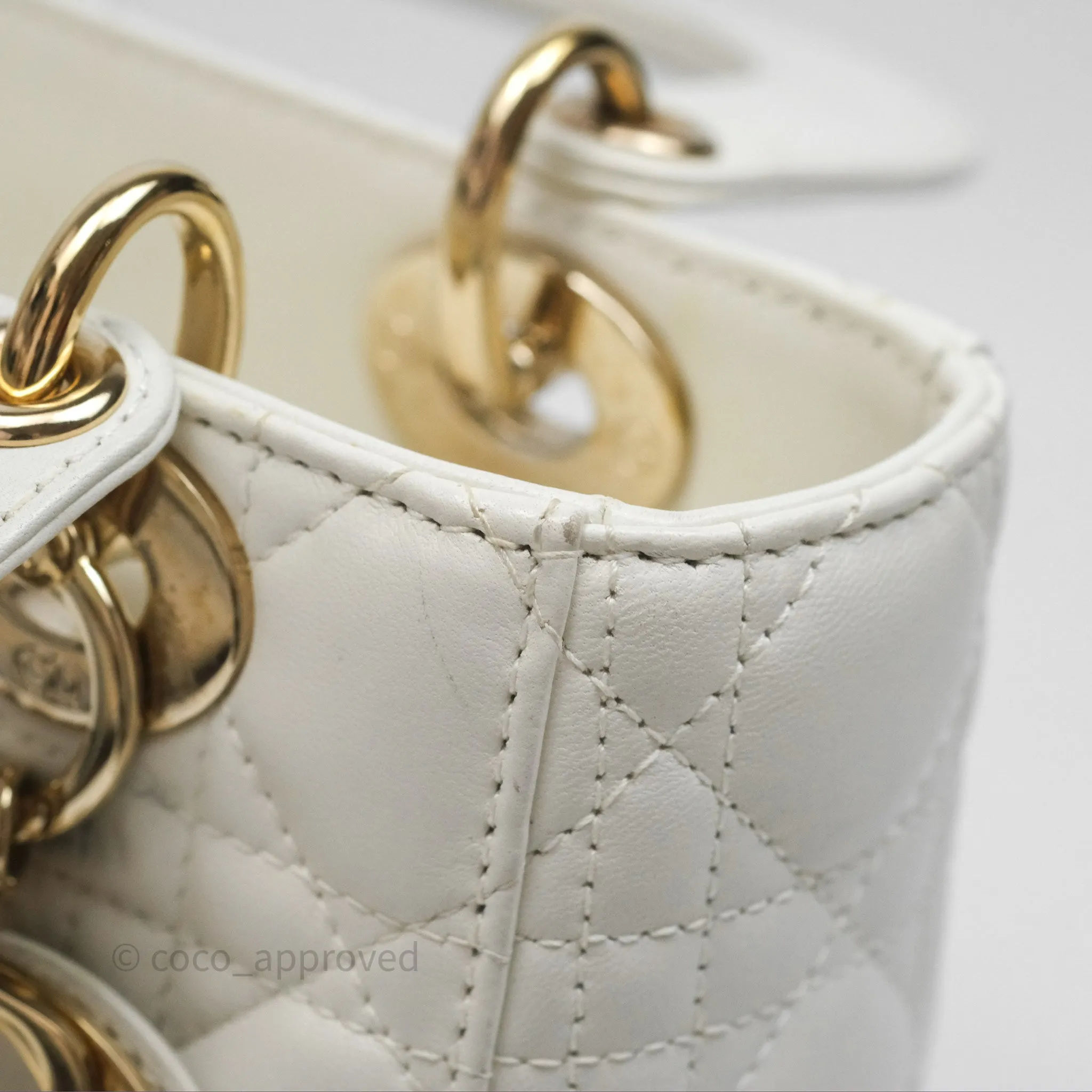 Christian Dior Small Lady Dior My ABCDior Bag Latte Cannage Lambskin