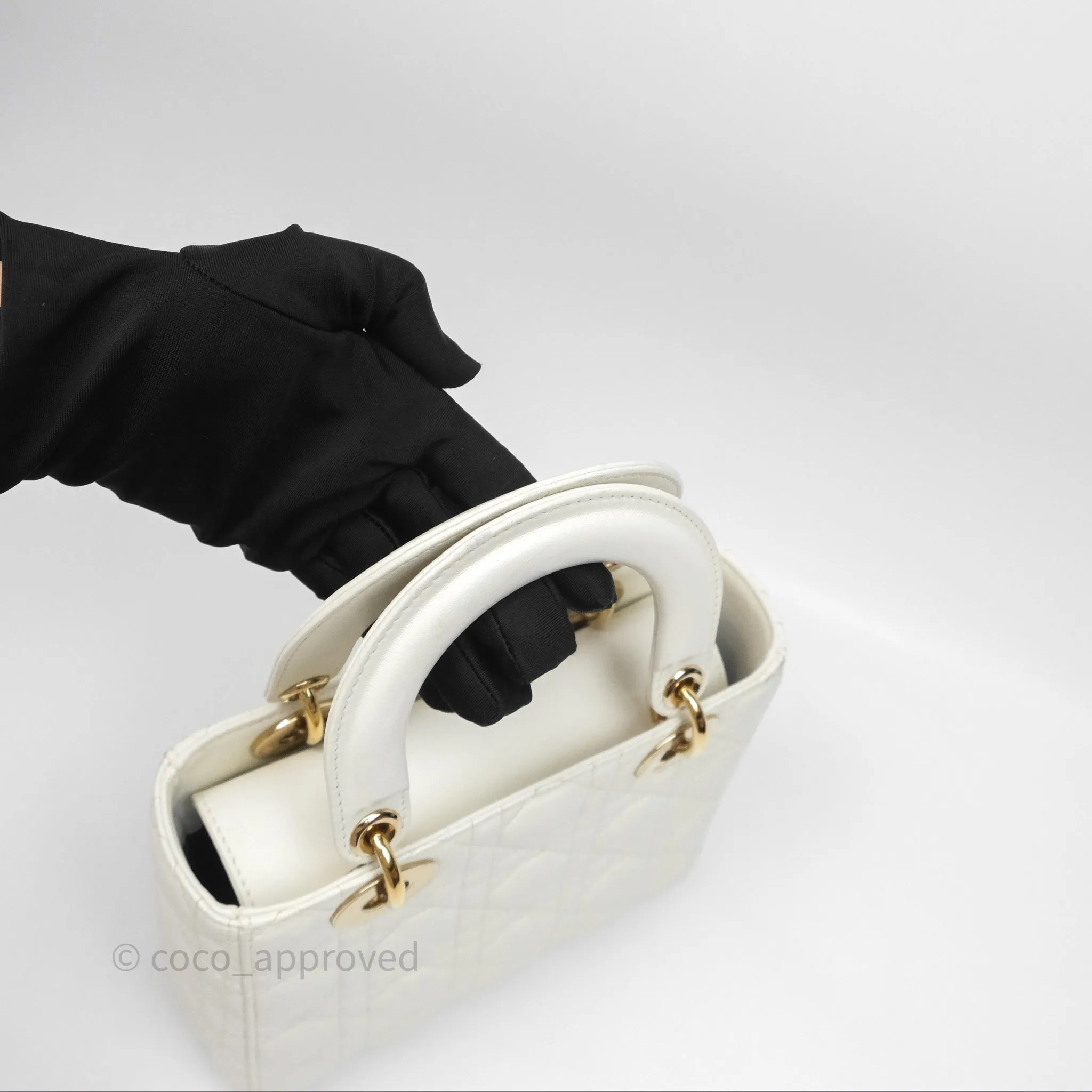 Christian Dior Small Lady Dior My ABCDior Bag Latte Cannage Lambskin