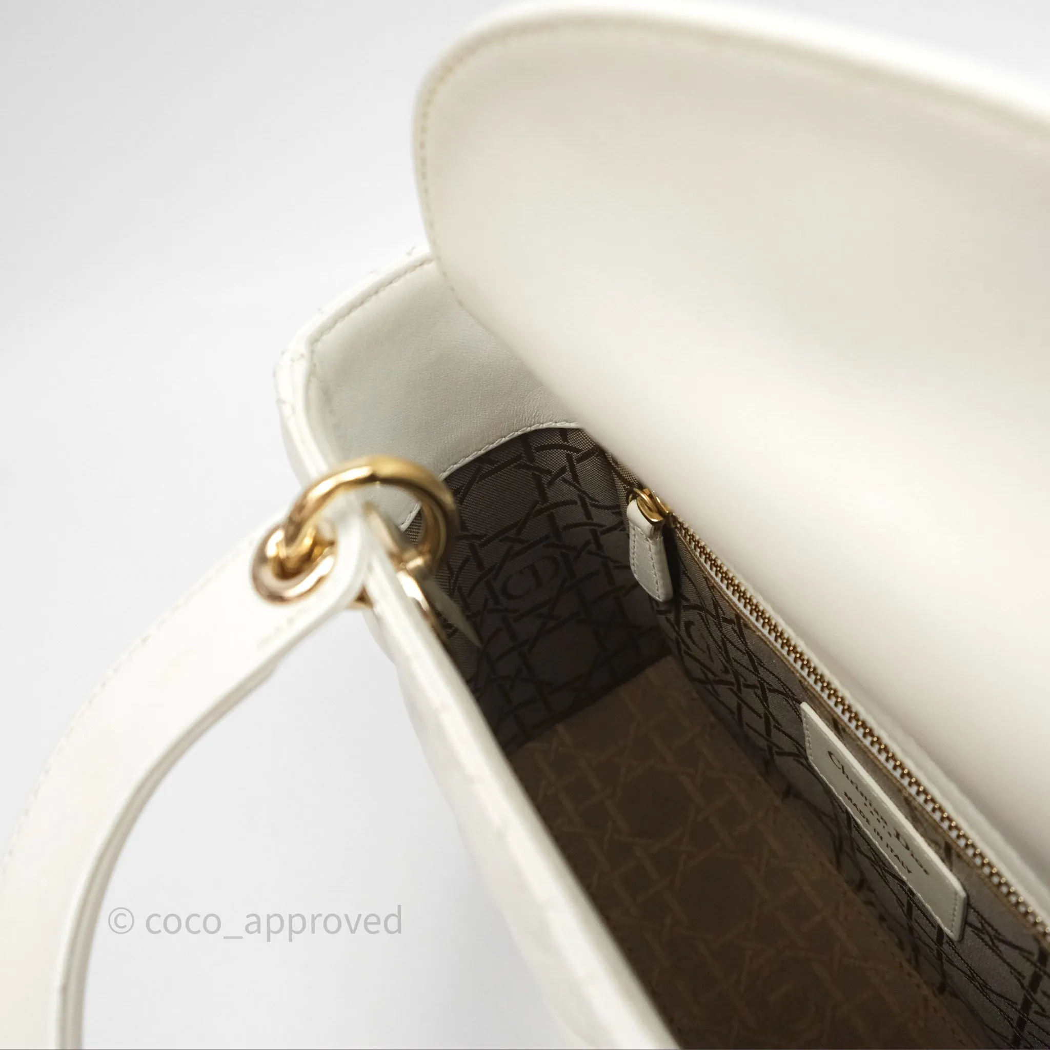Christian Dior Small Lady Dior My ABCDior Bag Latte Cannage Lambskin