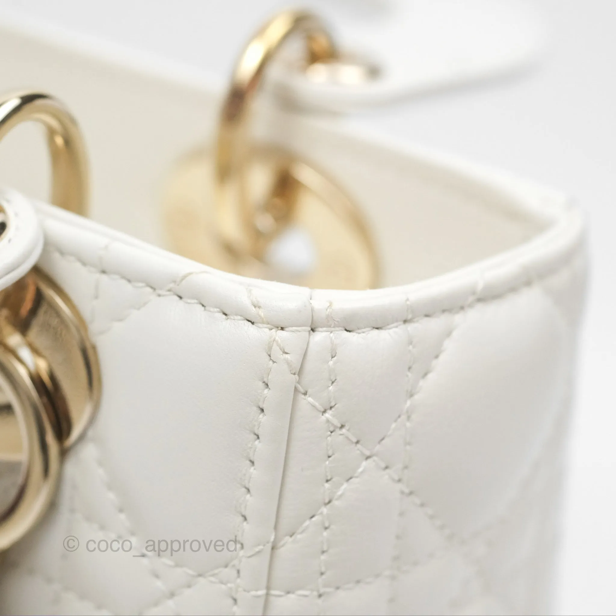 Christian Dior Small Lady Dior My ABCDior Bag Latte Cannage Lambskin