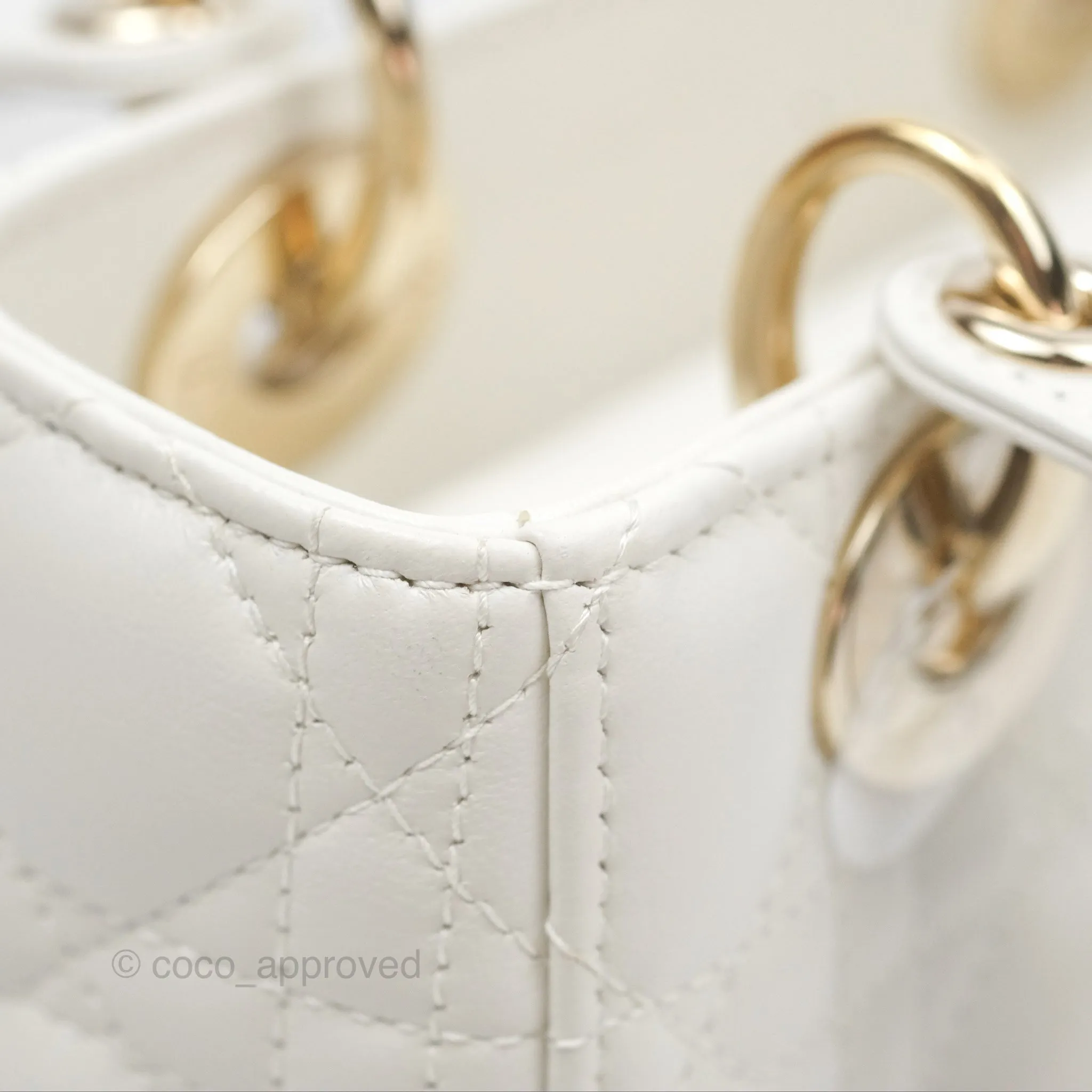 Christian Dior Small Lady Dior My ABCDior Bag Latte Cannage Lambskin