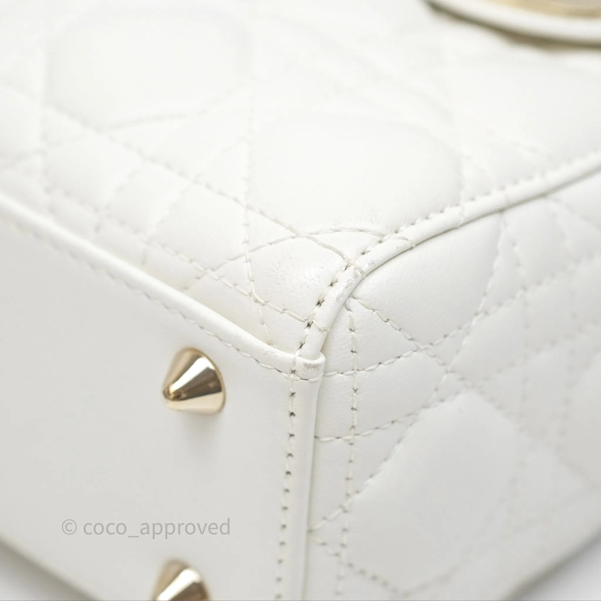 Christian Dior Small Lady Dior My ABCDior Bag Latte Cannage Lambskin