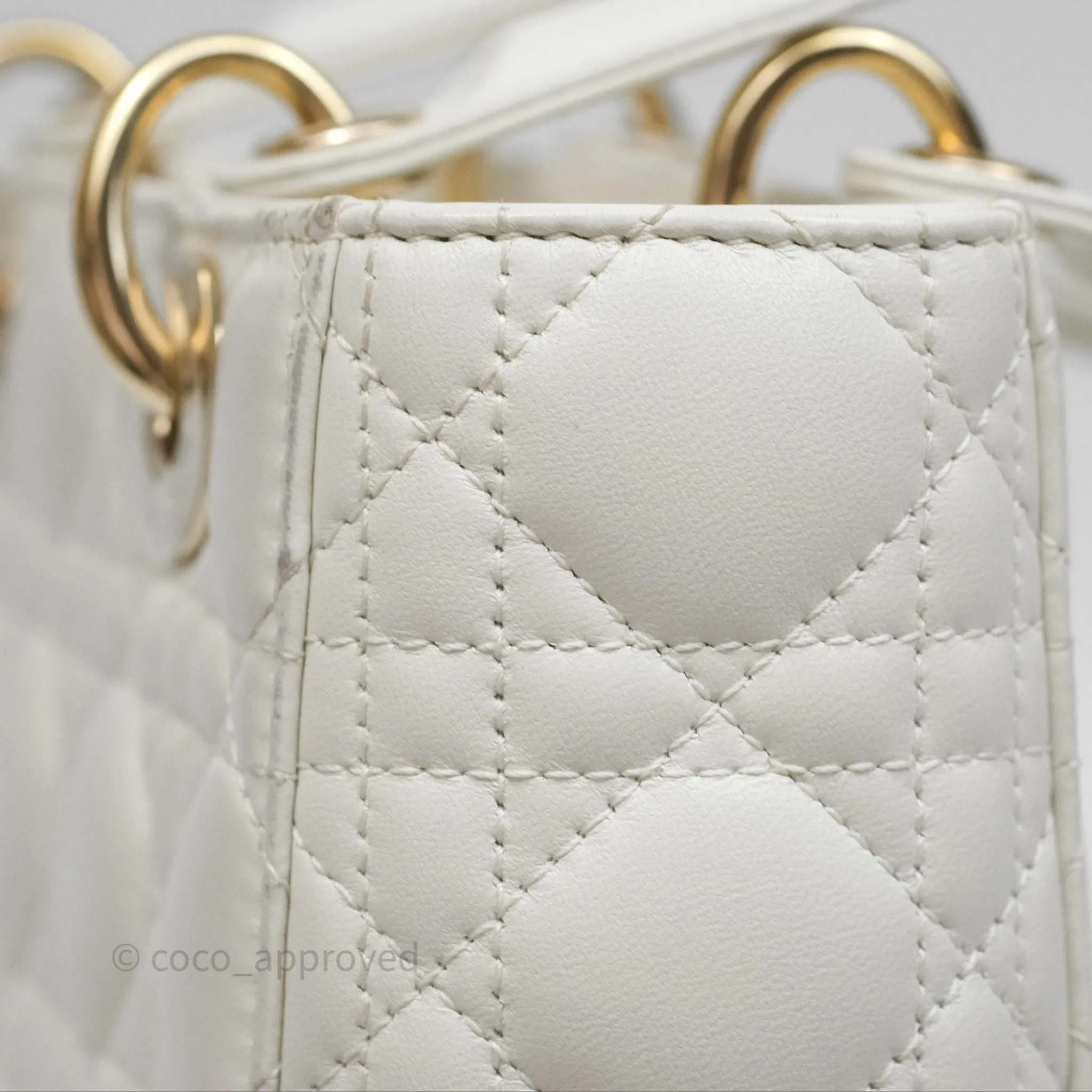 Christian Dior Small Lady Dior My ABCDior Bag Latte Cannage Lambskin