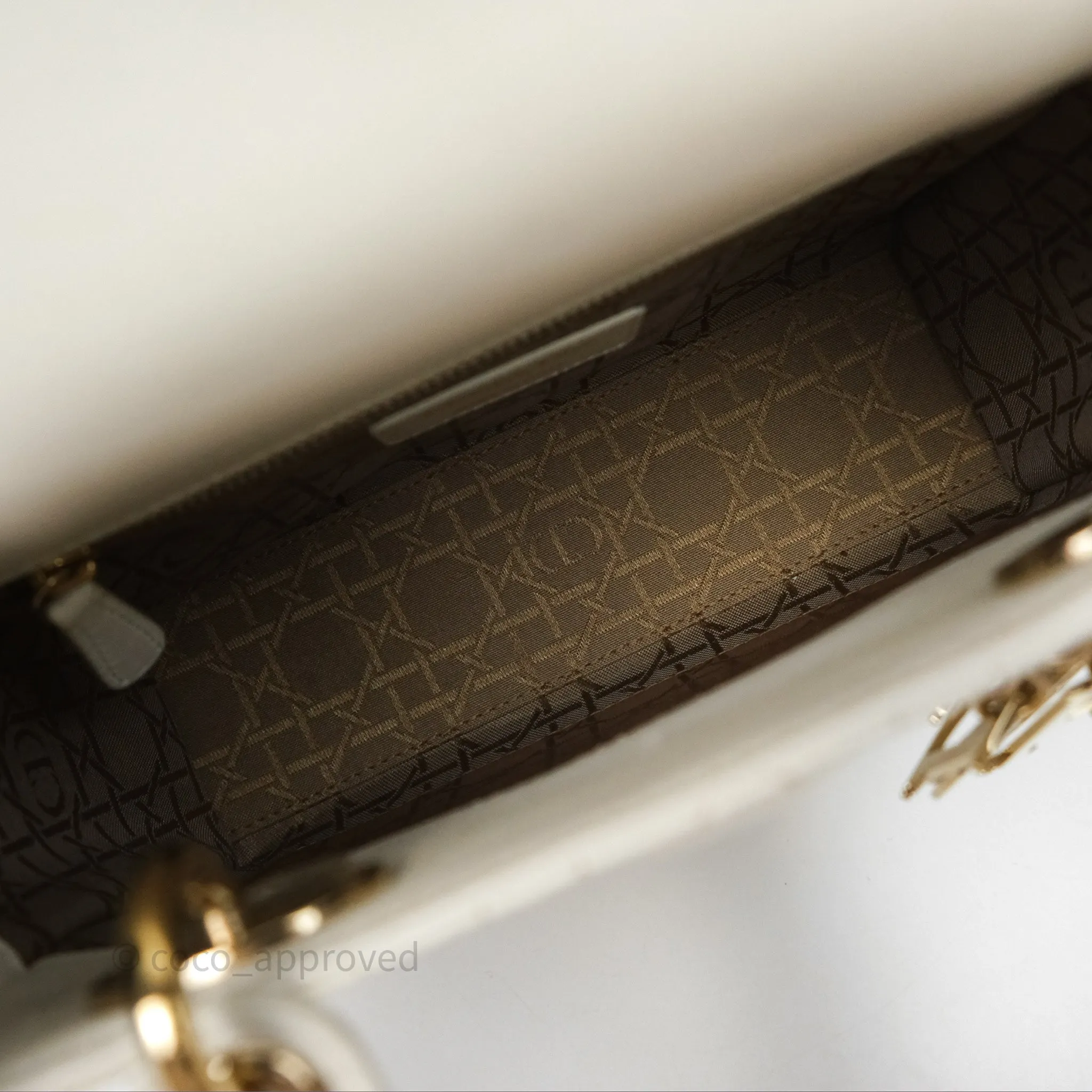 Christian Dior Small Lady Dior My ABCDior Bag Latte Cannage Lambskin