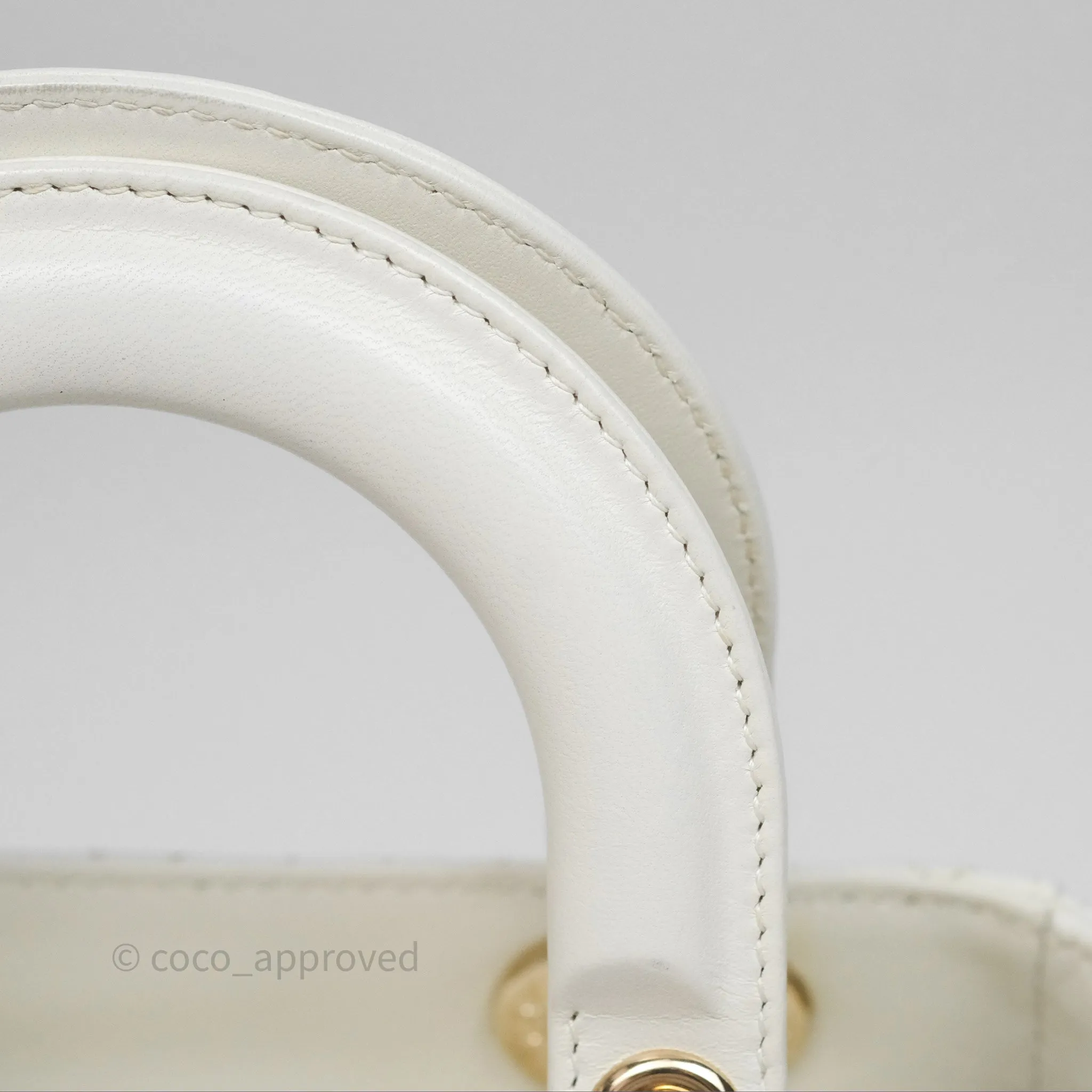 Christian Dior Small Lady Dior My ABCDior Bag Latte Cannage Lambskin