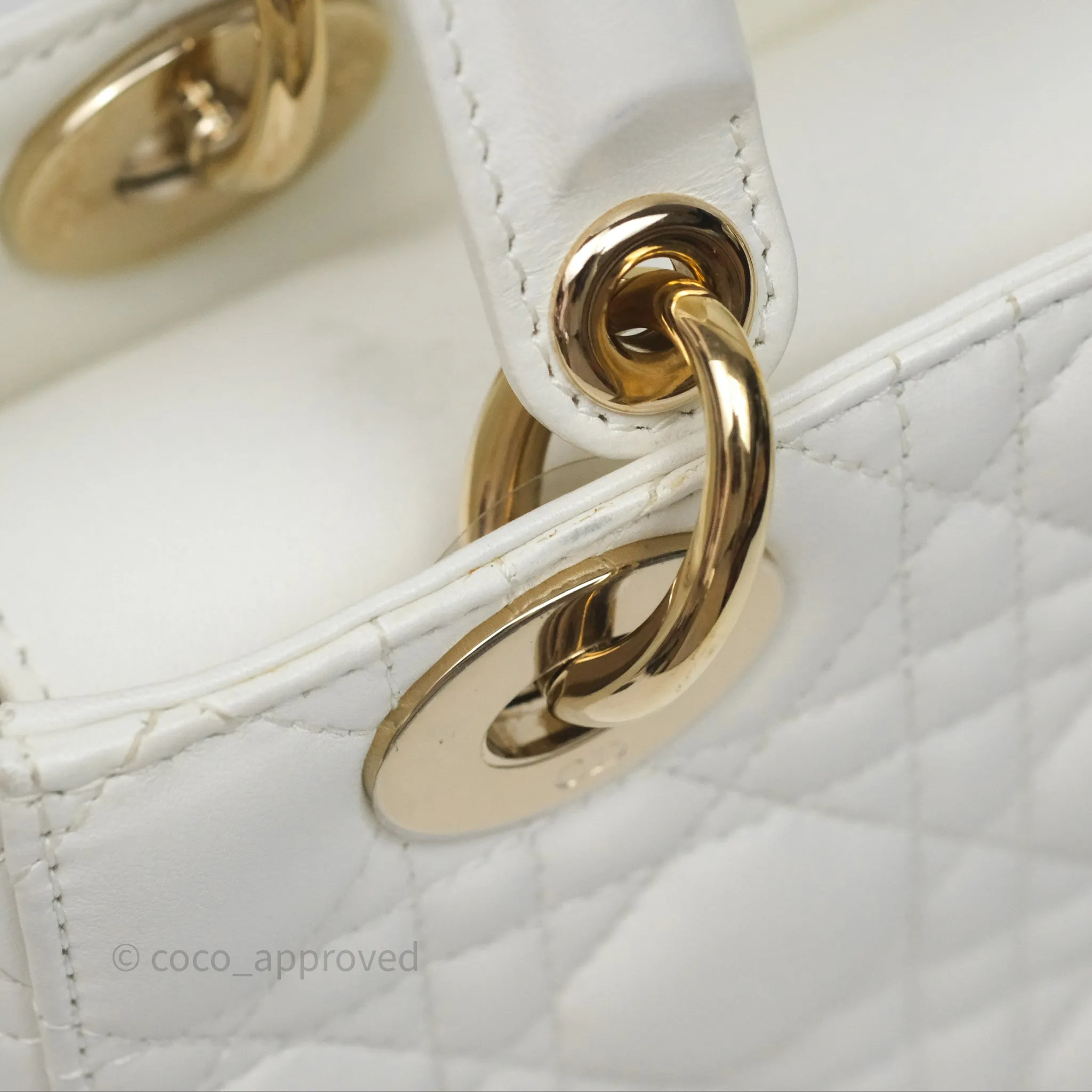 Christian Dior Small Lady Dior My ABCDior Bag Latte Cannage Lambskin