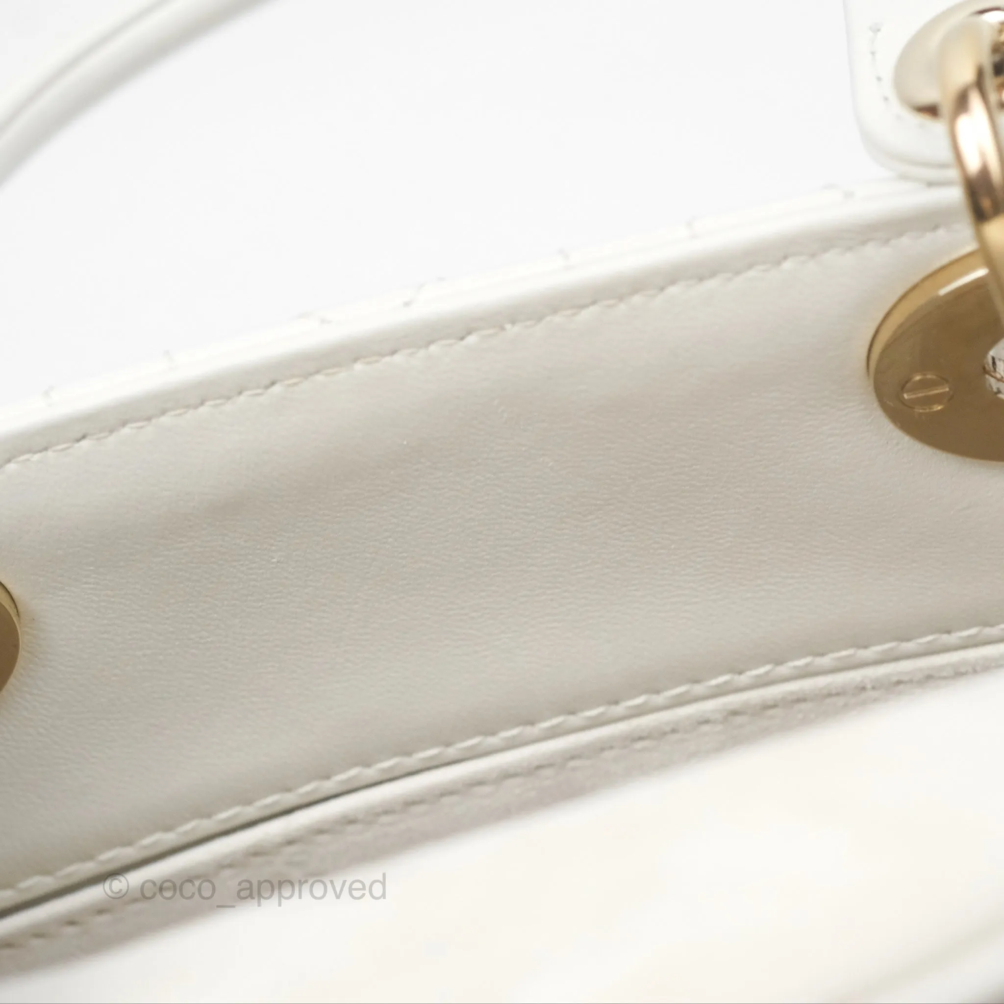 Christian Dior Small Lady Dior My ABCDior Bag Latte Cannage Lambskin