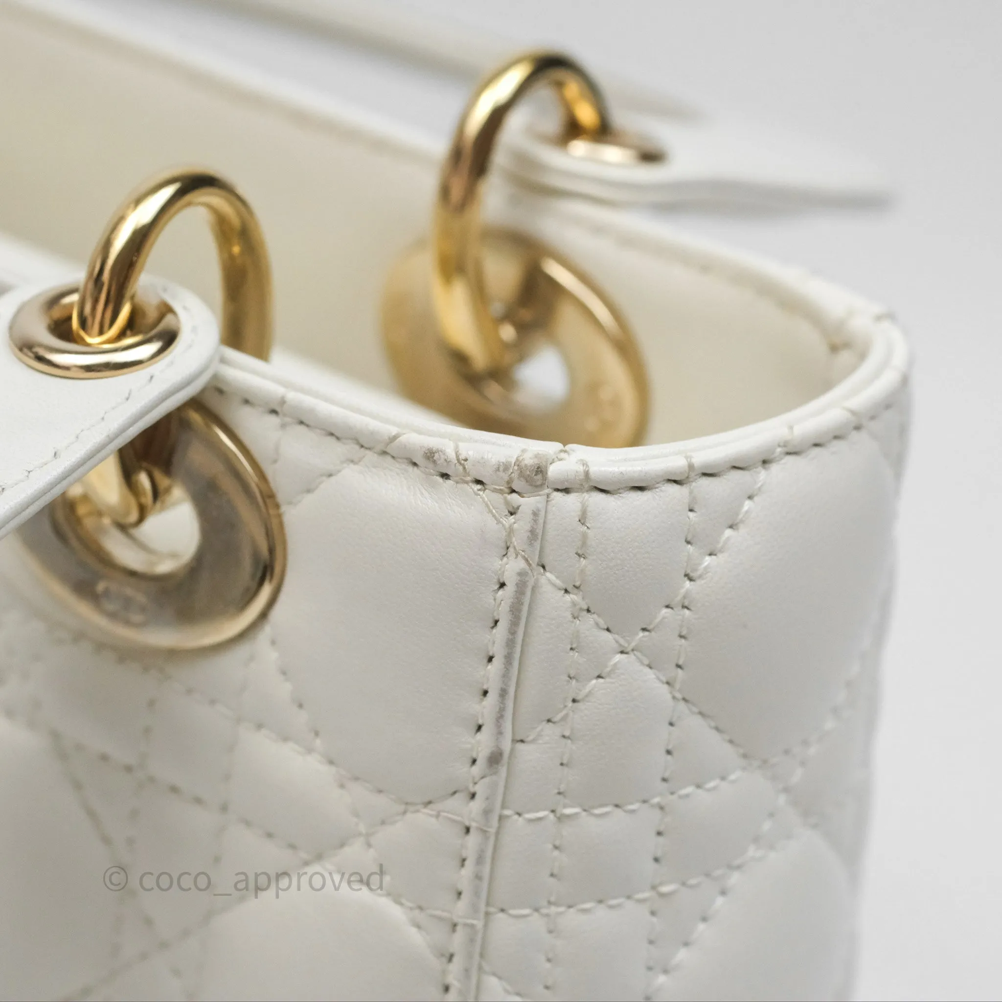 Christian Dior Small Lady Dior My ABCDior Bag Latte Cannage Lambskin