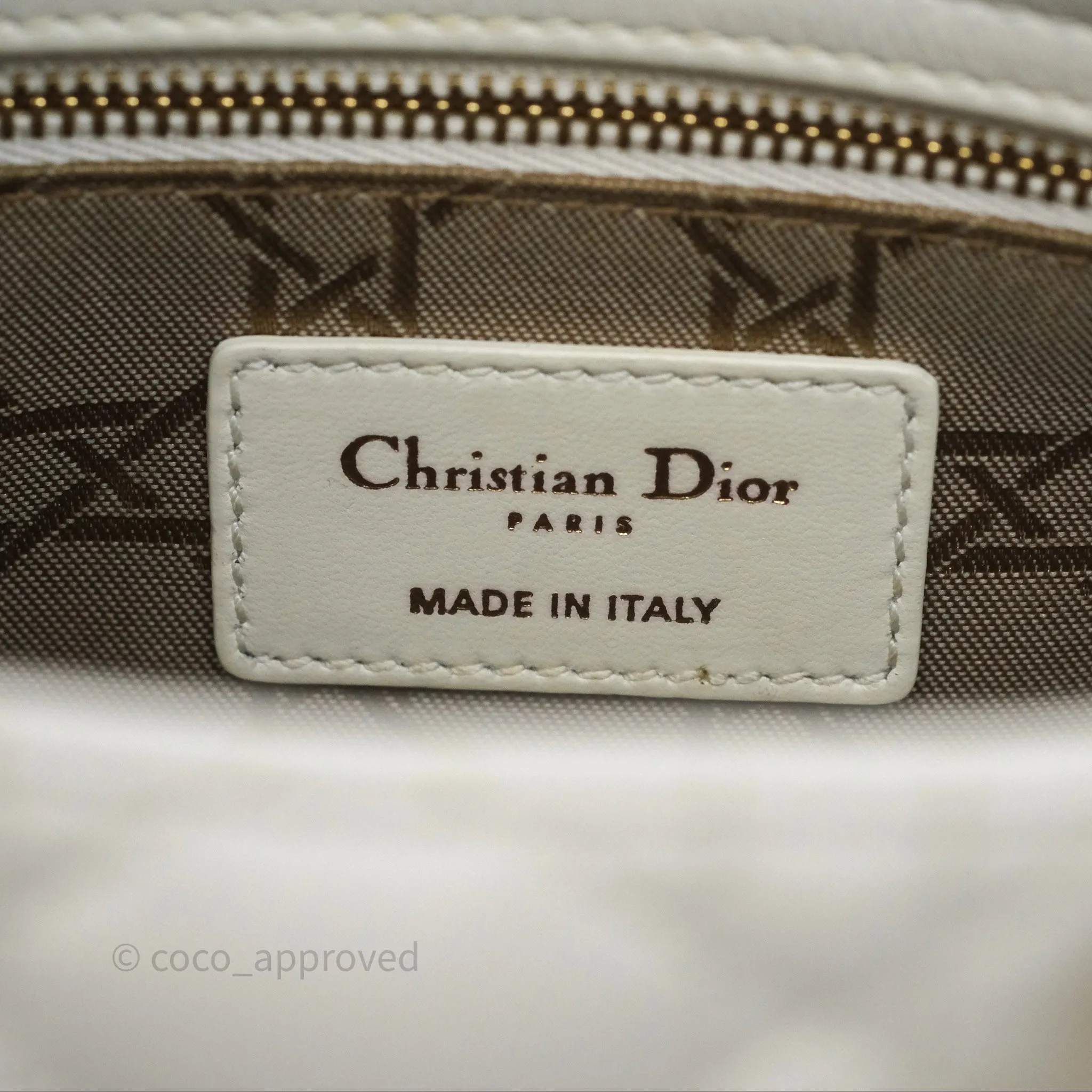 Christian Dior Small Lady Dior My ABCDior Bag Latte Cannage Lambskin