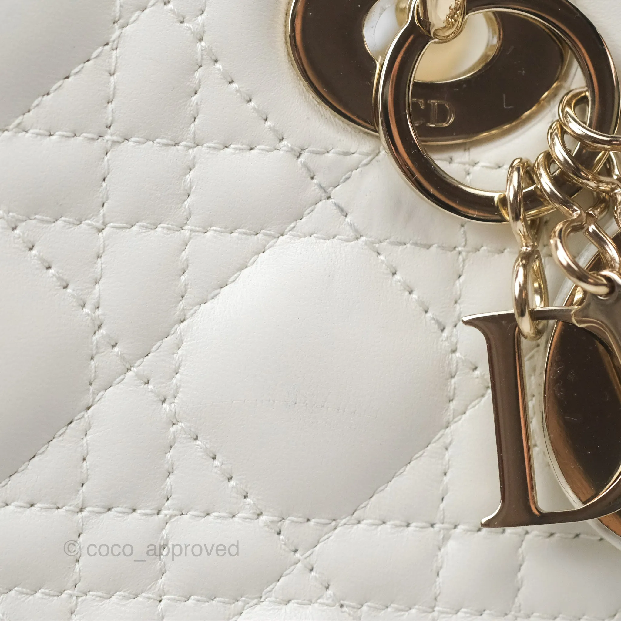 Christian Dior Small Lady Dior My ABCDior Bag Latte Cannage Lambskin