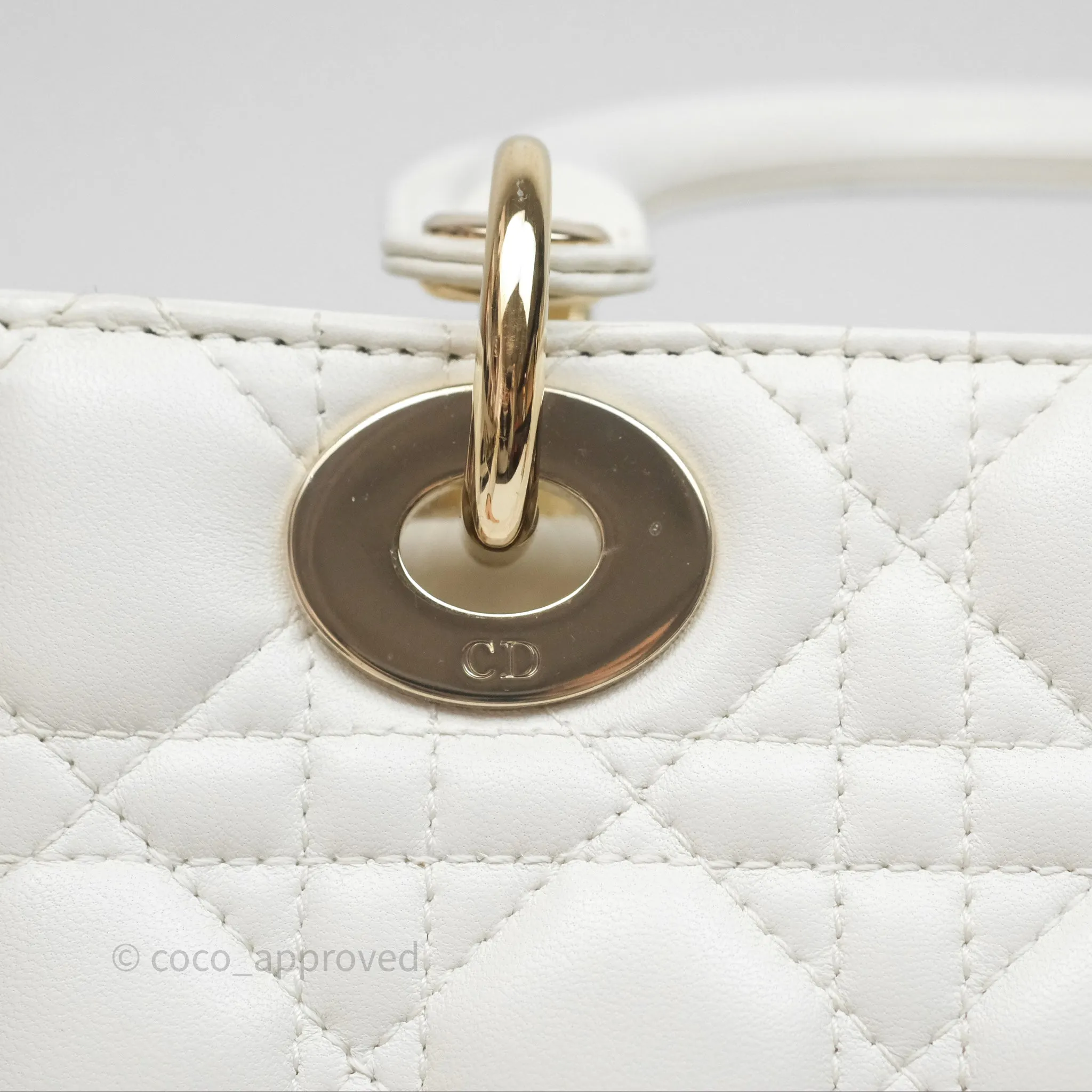 Christian Dior Small Lady Dior My ABCDior Bag Latte Cannage Lambskin