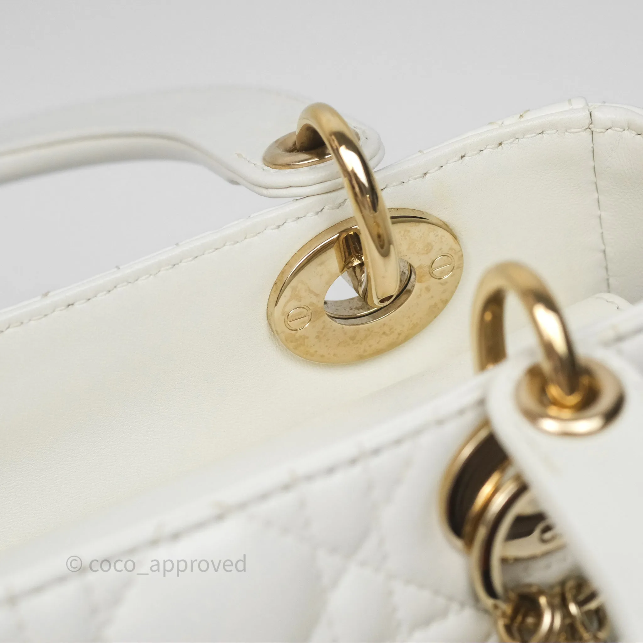 Christian Dior Small Lady Dior My ABCDior Bag Latte Cannage Lambskin
