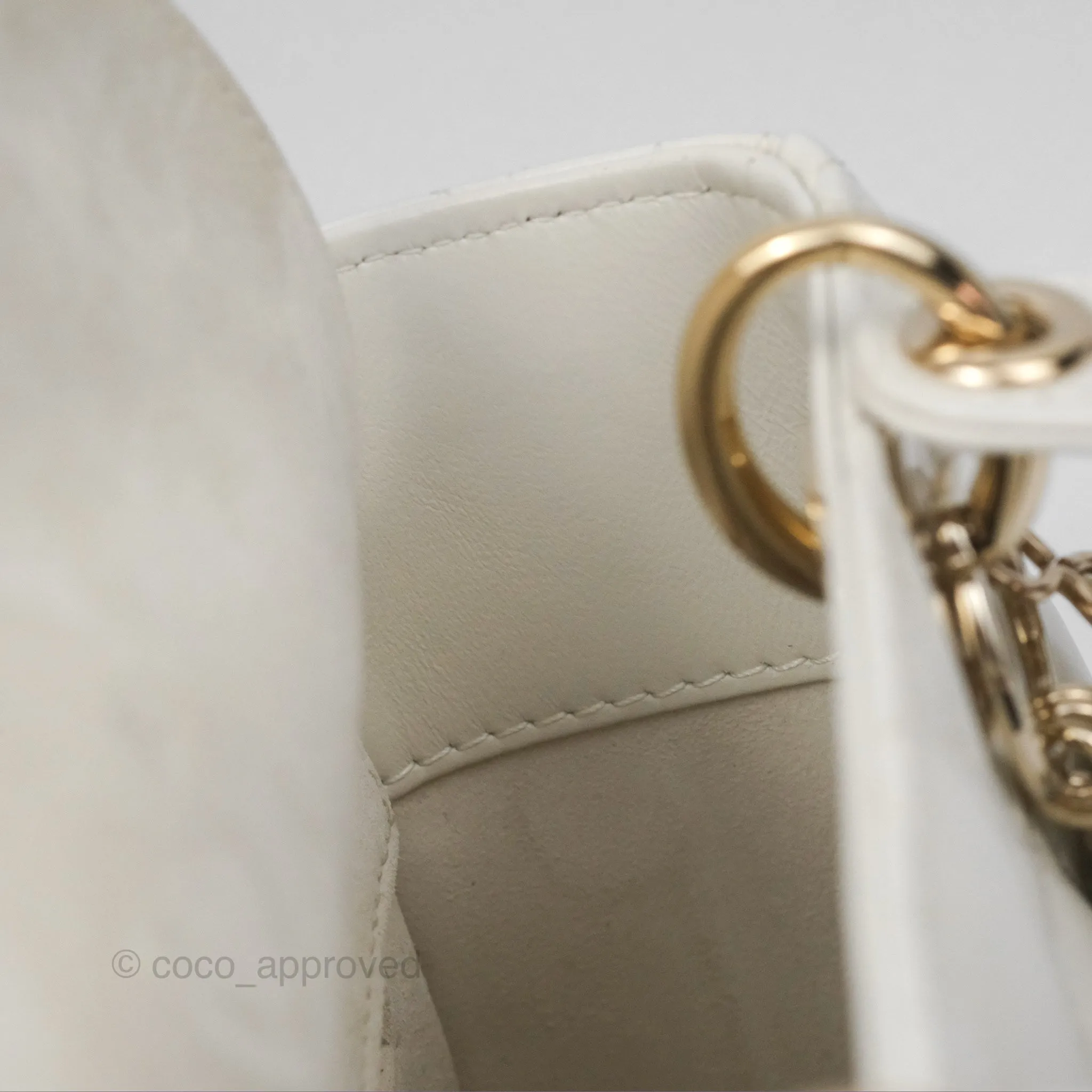 Christian Dior Small Lady Dior My ABCDior Bag Latte Cannage Lambskin