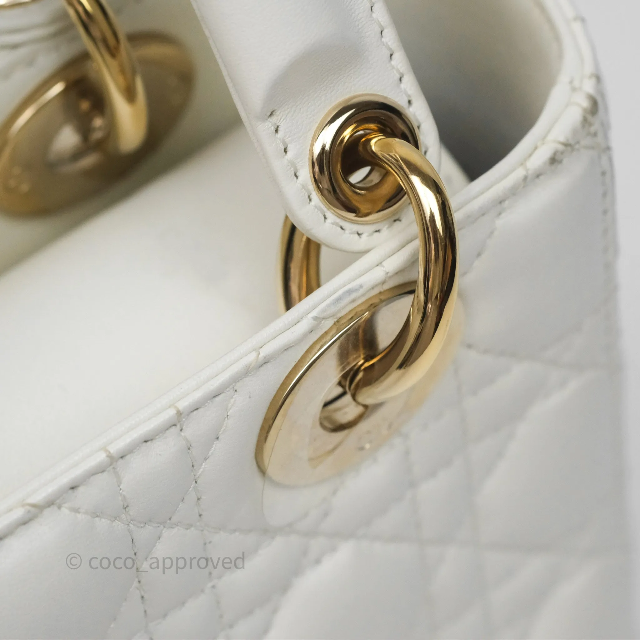 Christian Dior Small Lady Dior My ABCDior Bag Latte Cannage Lambskin