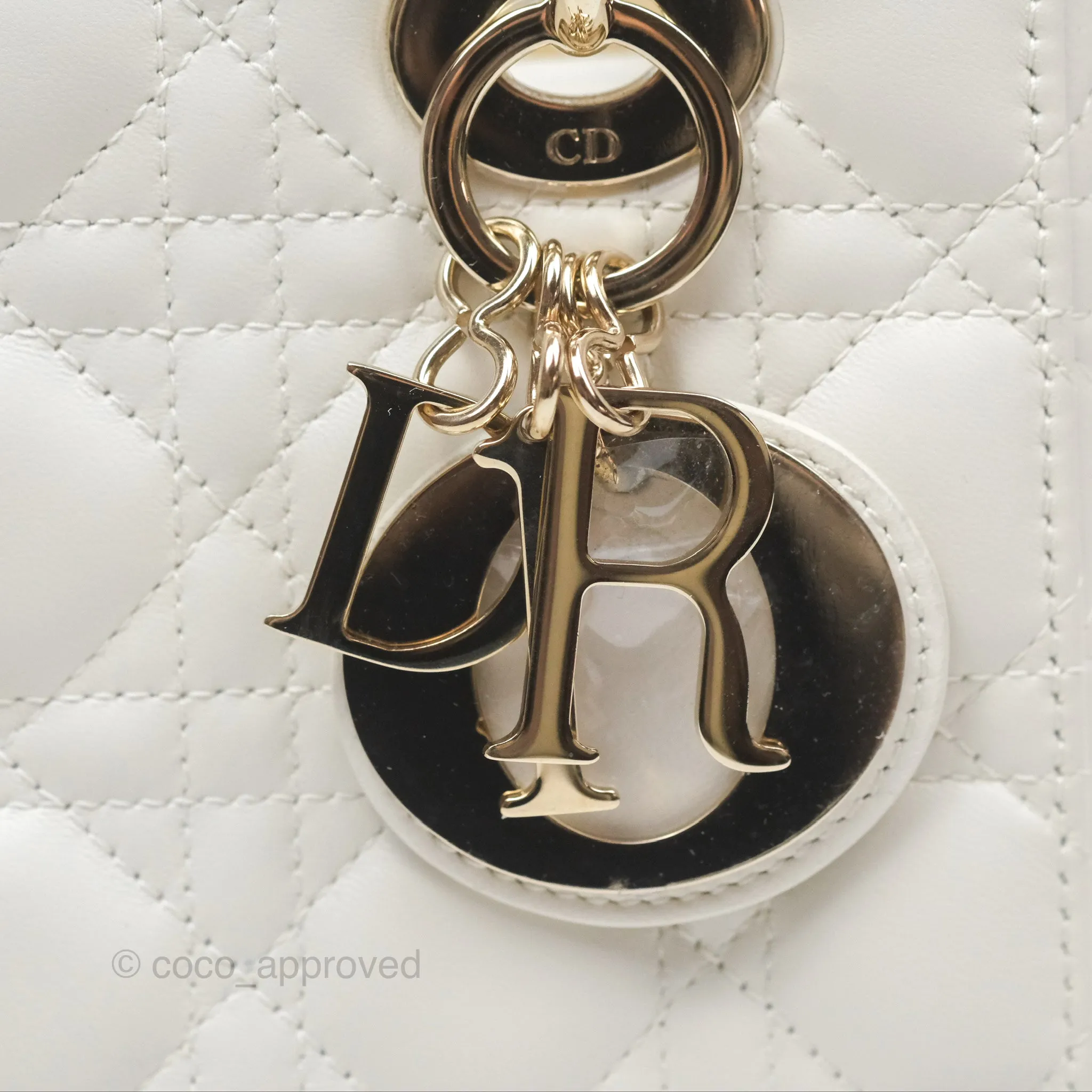 Christian Dior Small Lady Dior My ABCDior Bag Latte Cannage Lambskin