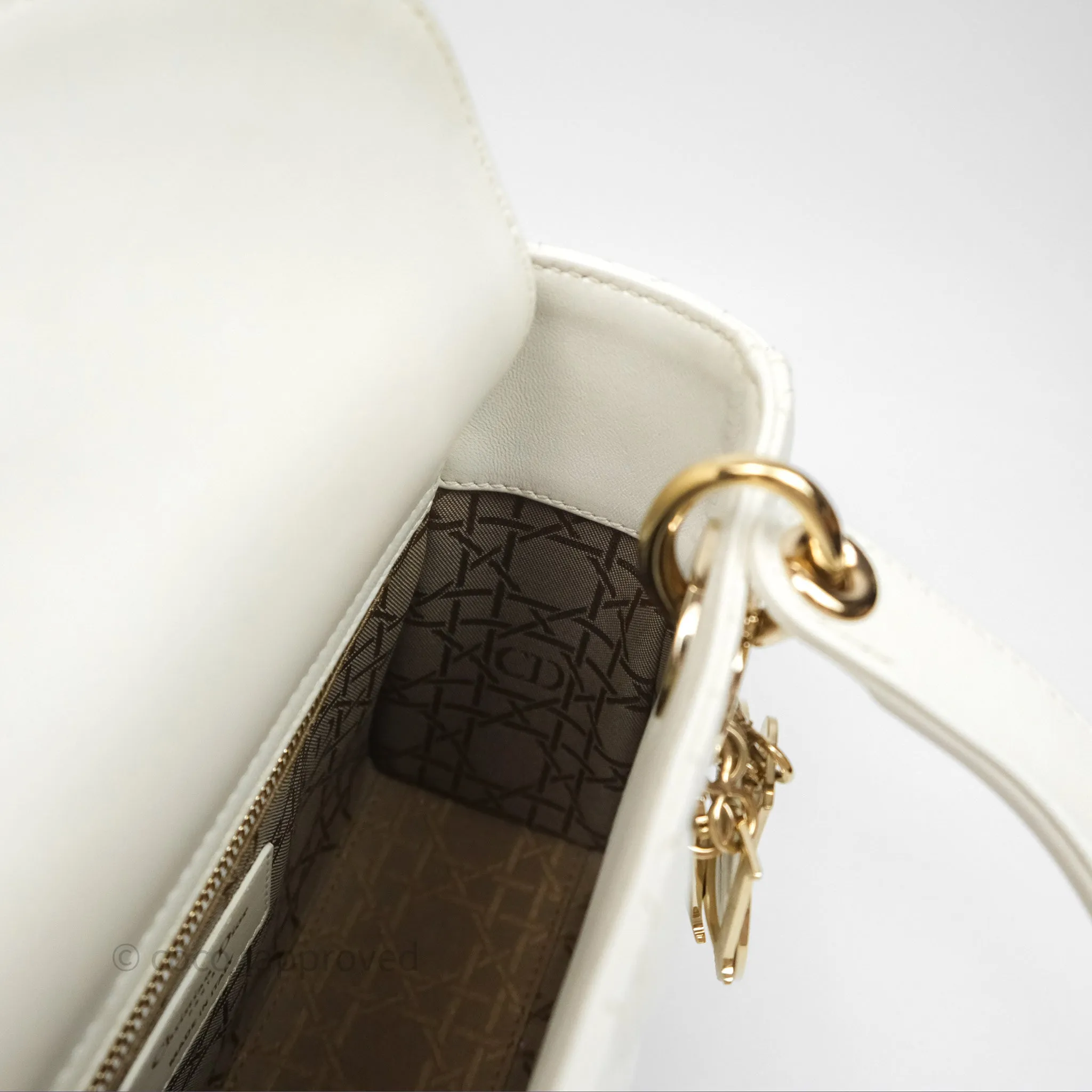 Christian Dior Small Lady Dior My ABCDior Bag Latte Cannage Lambskin