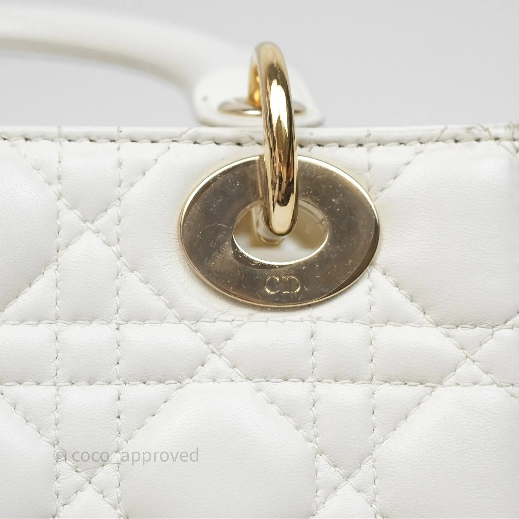 Christian Dior Small Lady Dior My ABCDior Bag Latte Cannage Lambskin