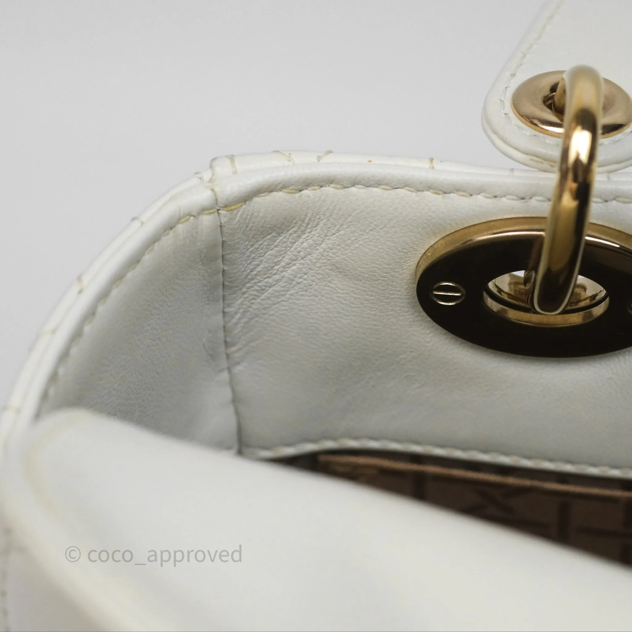 Christian Dior Small Lady Dior My ABCDior Bag Latte Cannage Lambskin