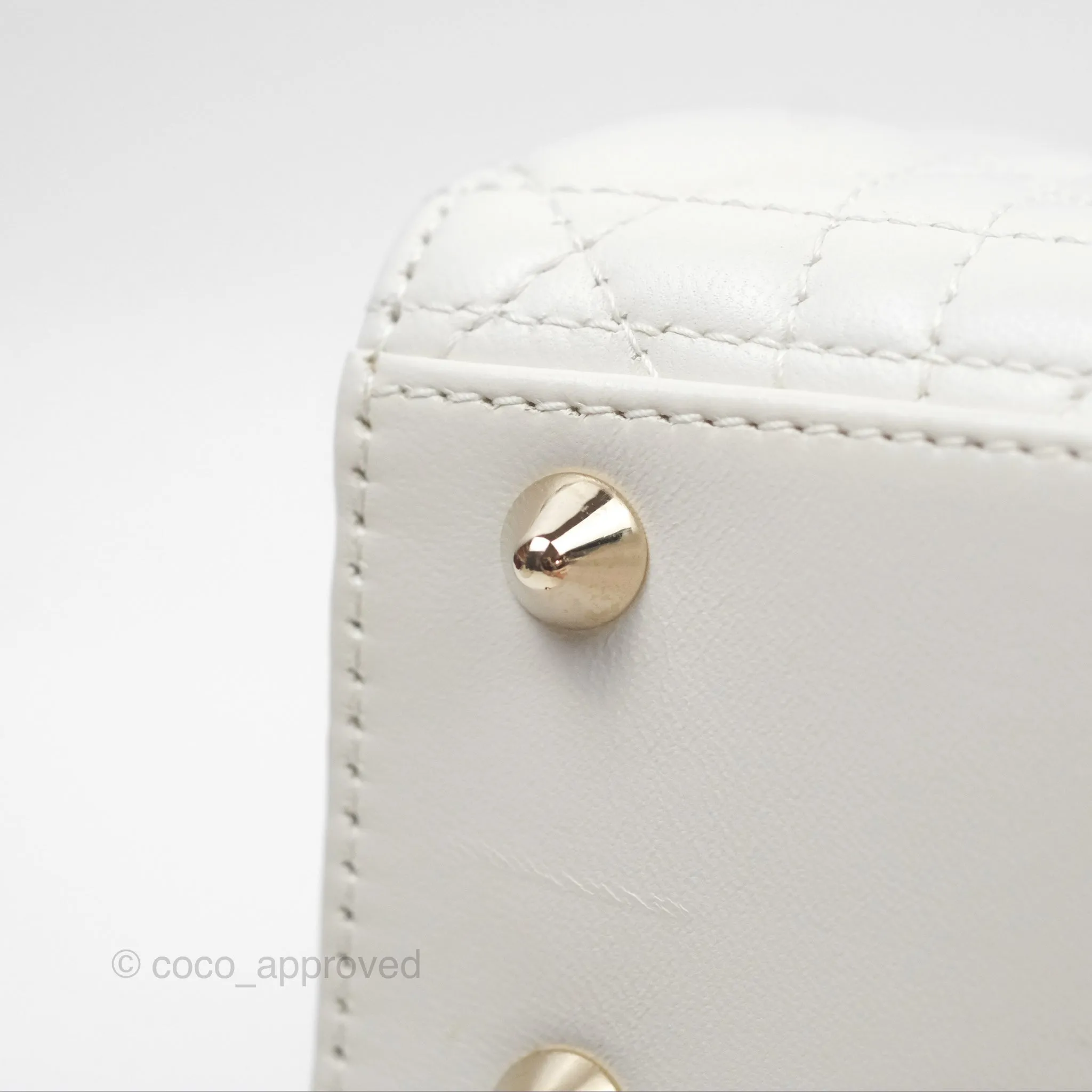 Christian Dior Small Lady Dior My ABCDior Bag Latte Cannage Lambskin