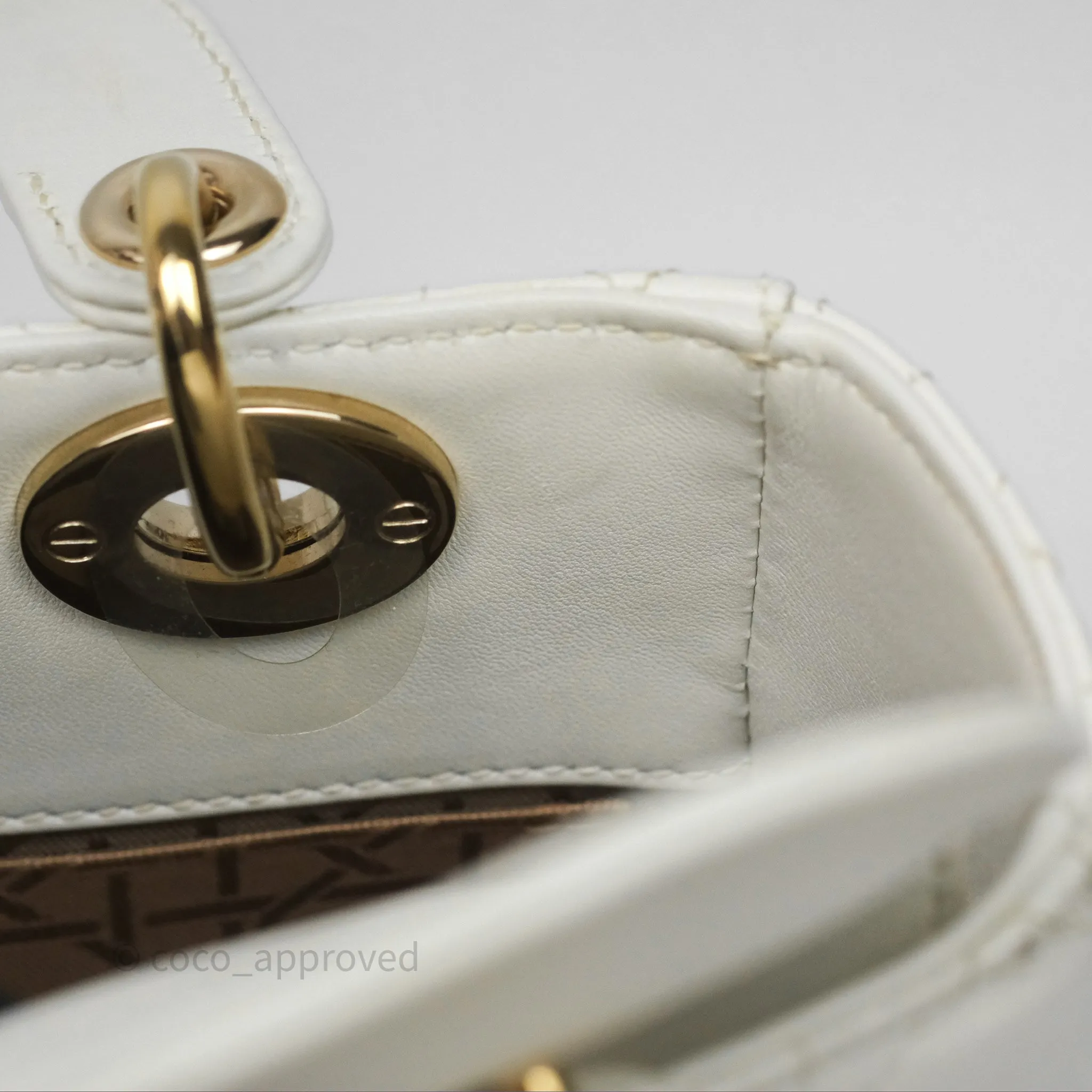 Christian Dior Small Lady Dior My ABCDior Bag Latte Cannage Lambskin