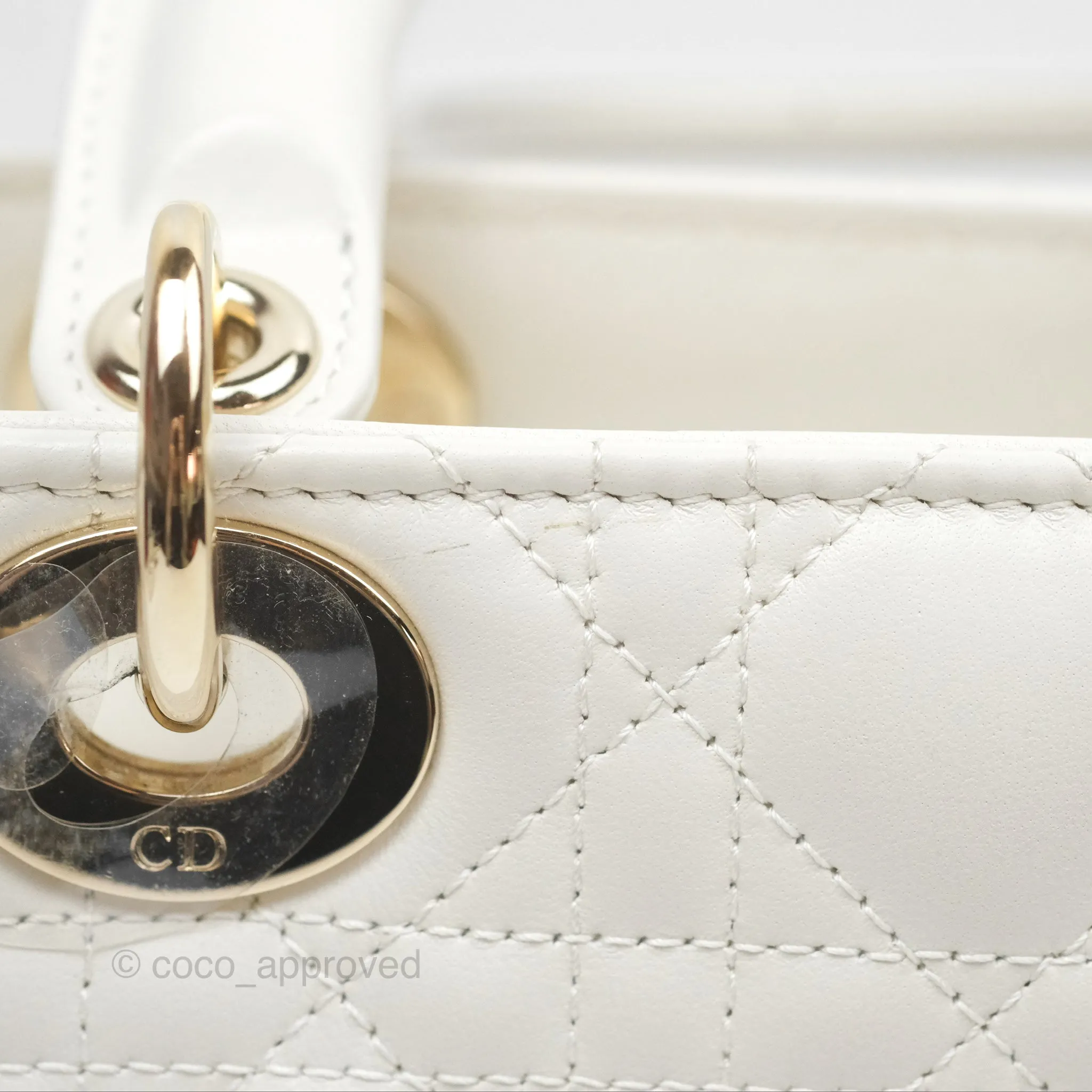 Christian Dior Small Lady Dior My ABCDior Bag Latte Cannage Lambskin