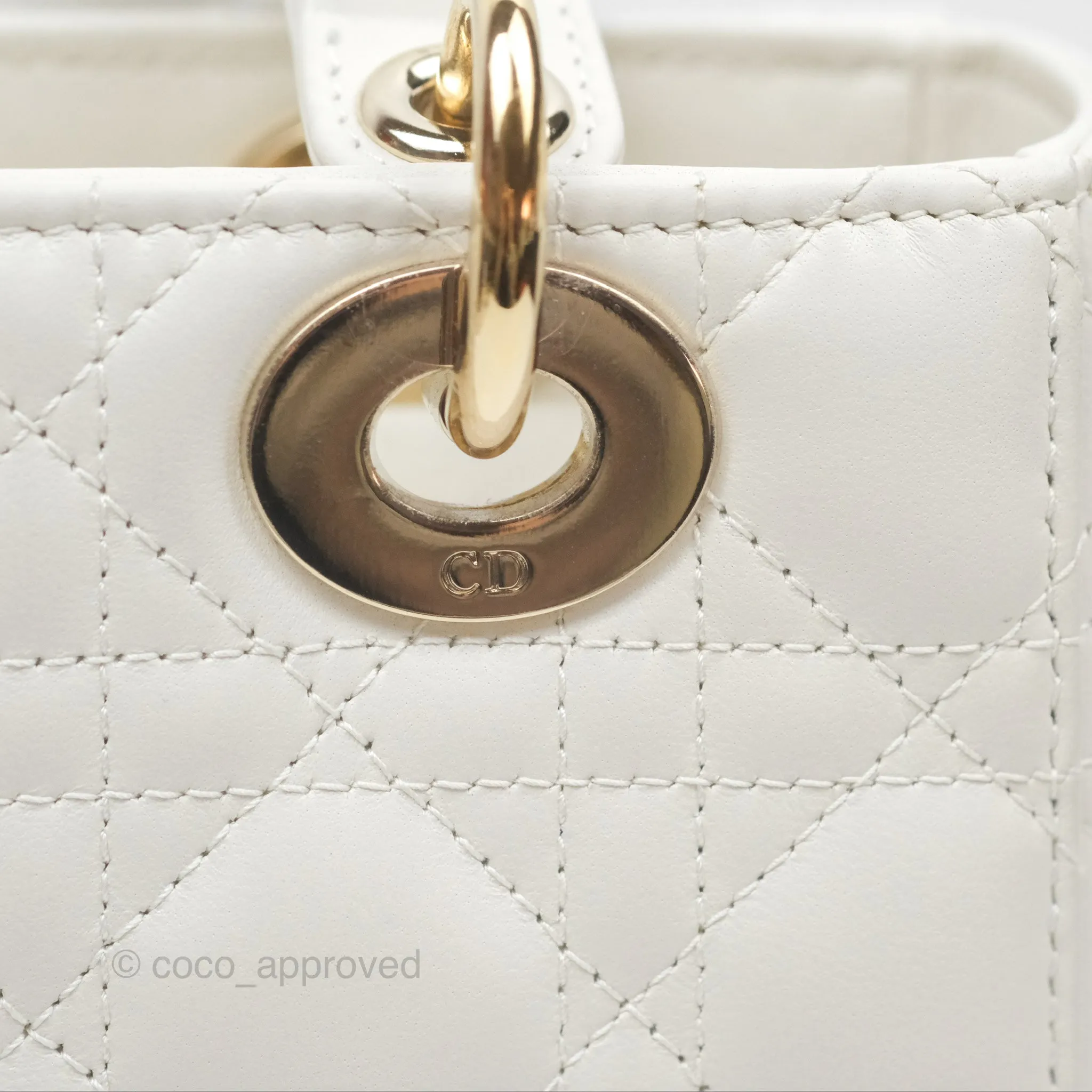 Christian Dior Small Lady Dior My ABCDior Bag Latte Cannage Lambskin