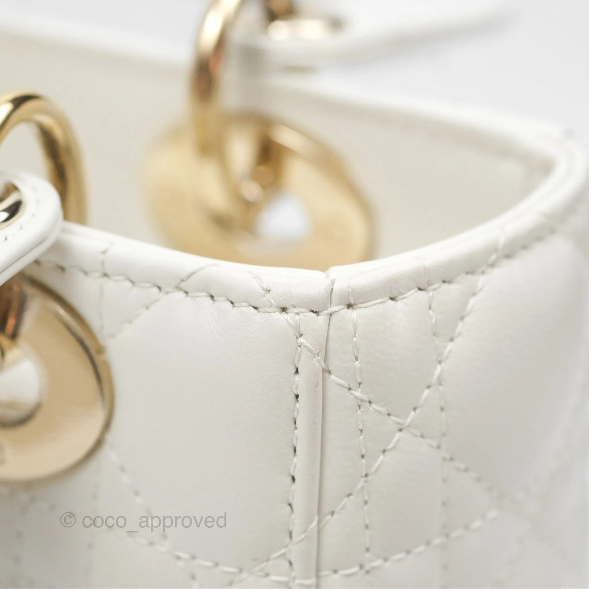 Christian Dior Small Lady Dior My ABCDior Bag Latte Cannage Lambskin