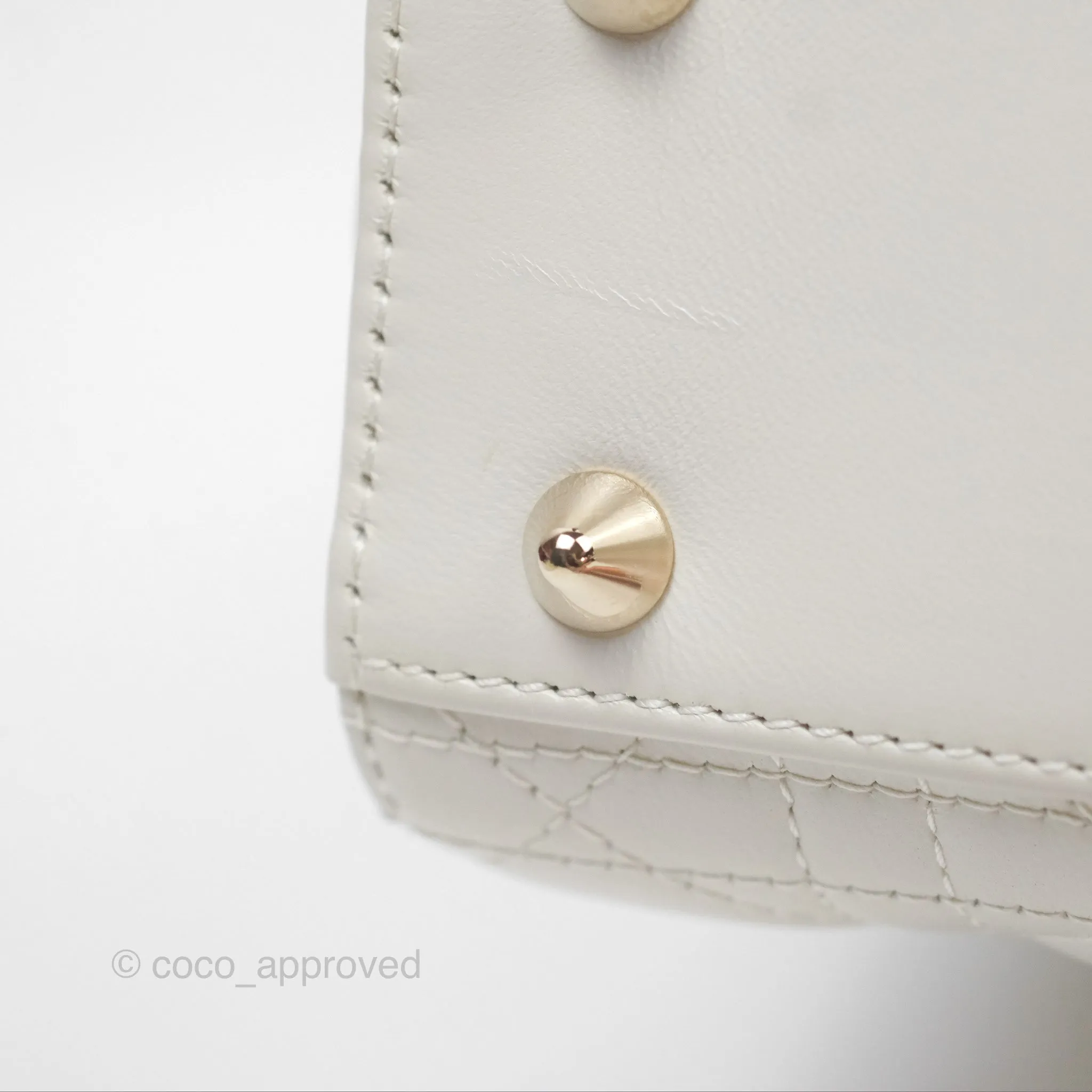 Christian Dior Small Lady Dior My ABCDior Bag Latte Cannage Lambskin