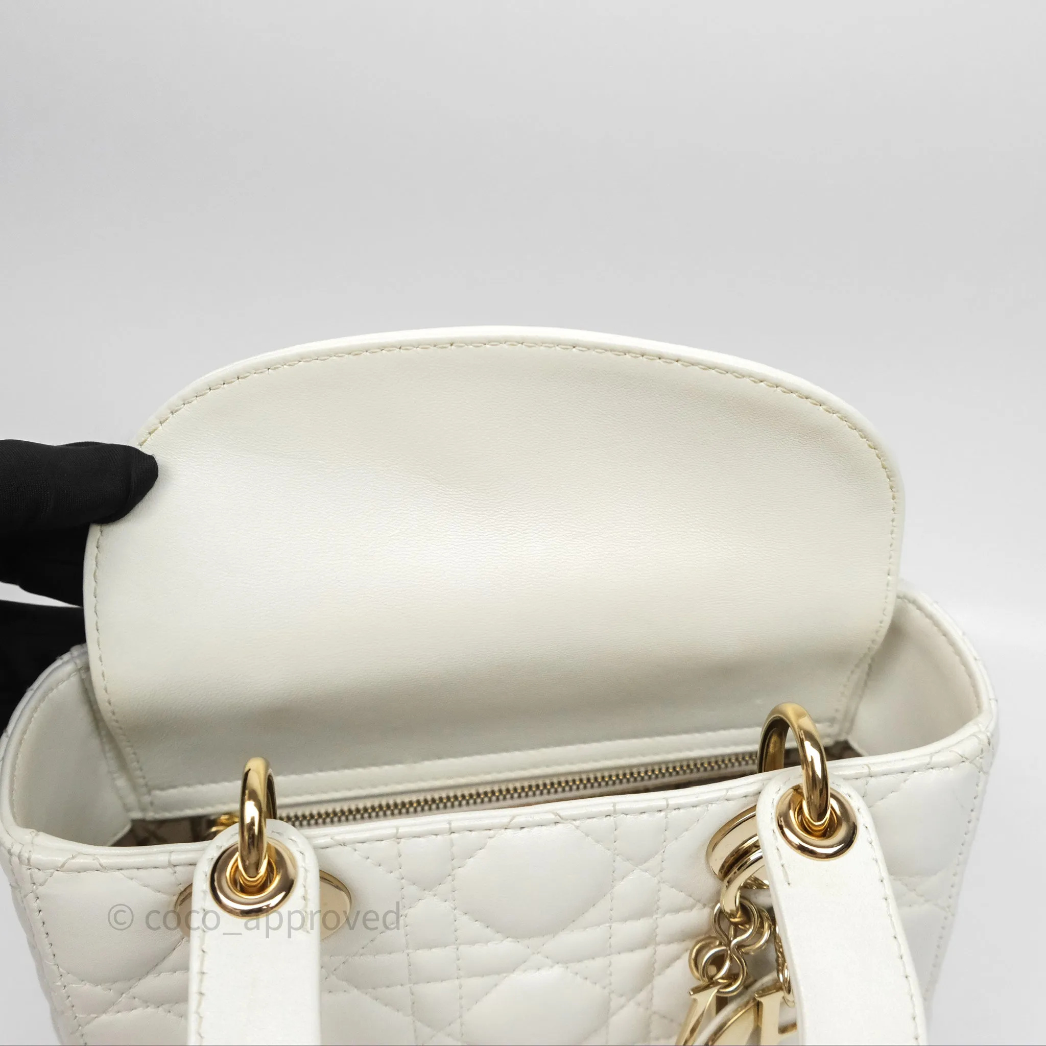Christian Dior Small Lady Dior My ABCDior Bag Latte Cannage Lambskin