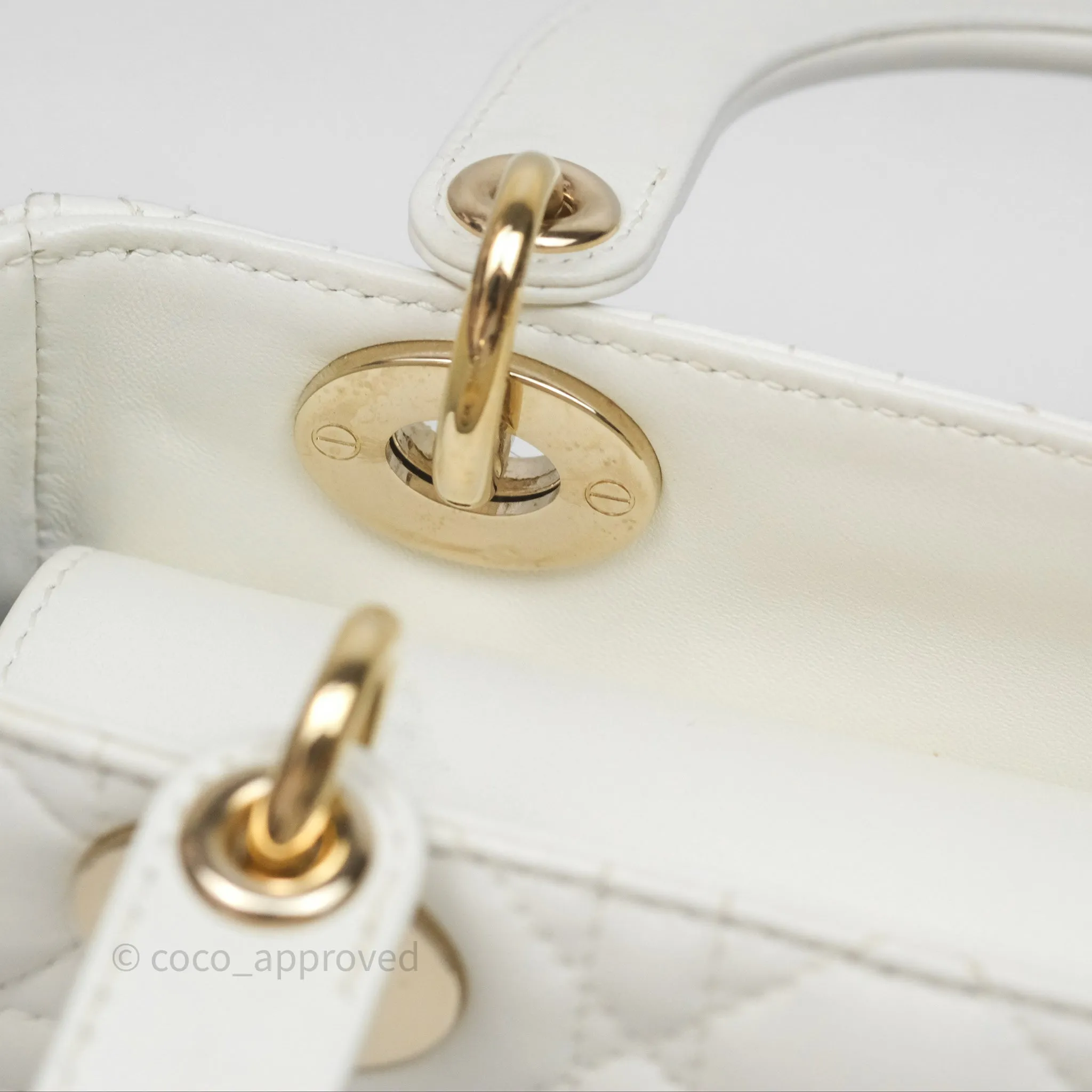 Christian Dior Small Lady Dior My ABCDior Bag Latte Cannage Lambskin