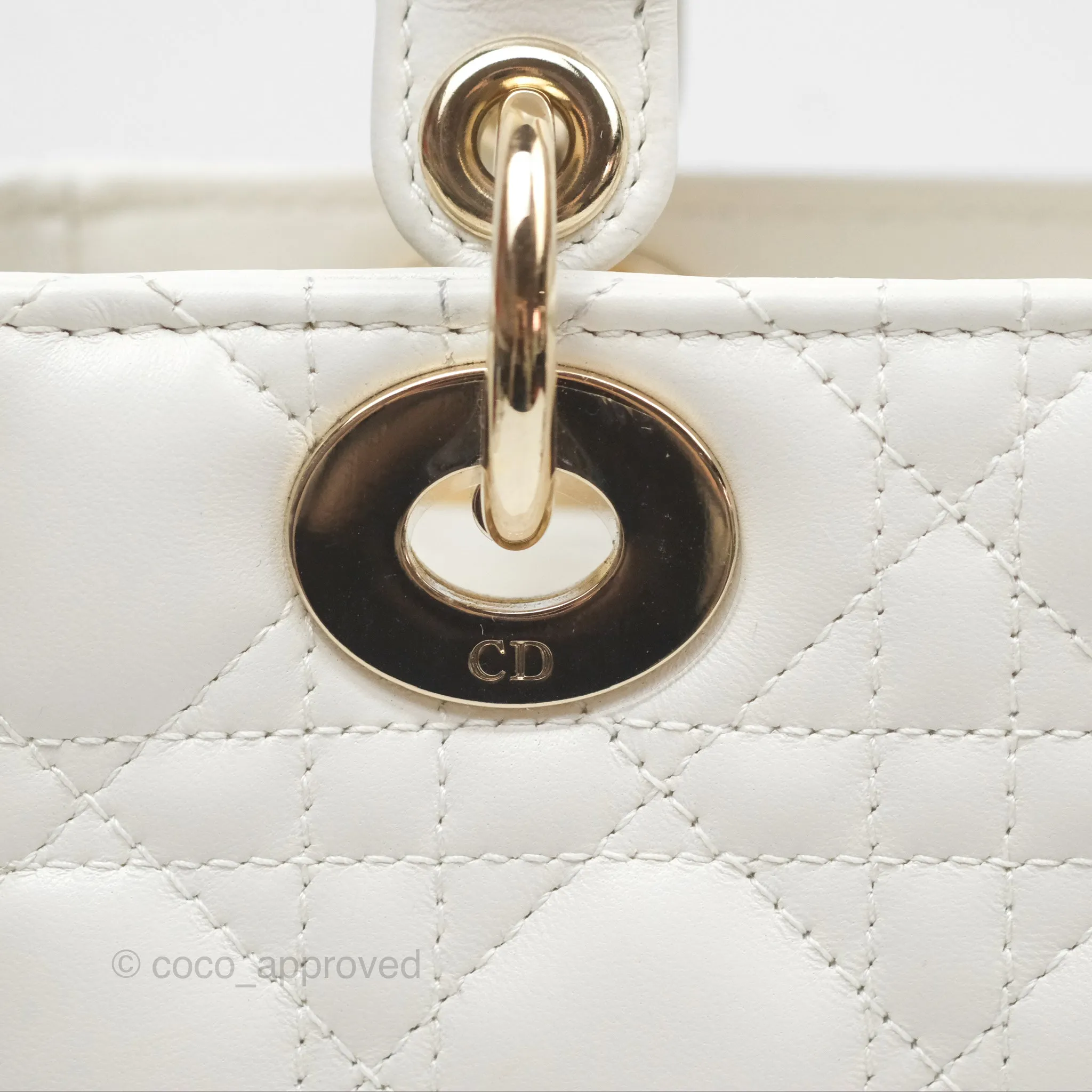 Christian Dior Small Lady Dior My ABCDior Bag Latte Cannage Lambskin