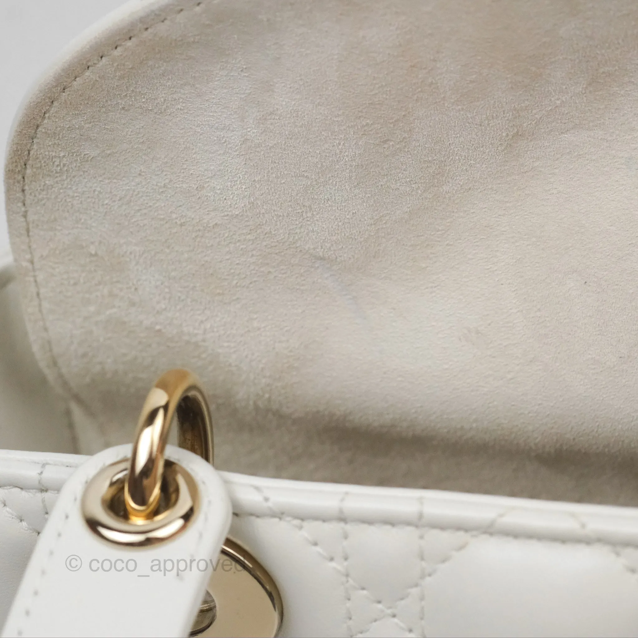 Christian Dior Small Lady Dior My ABCDior Bag Latte Cannage Lambskin