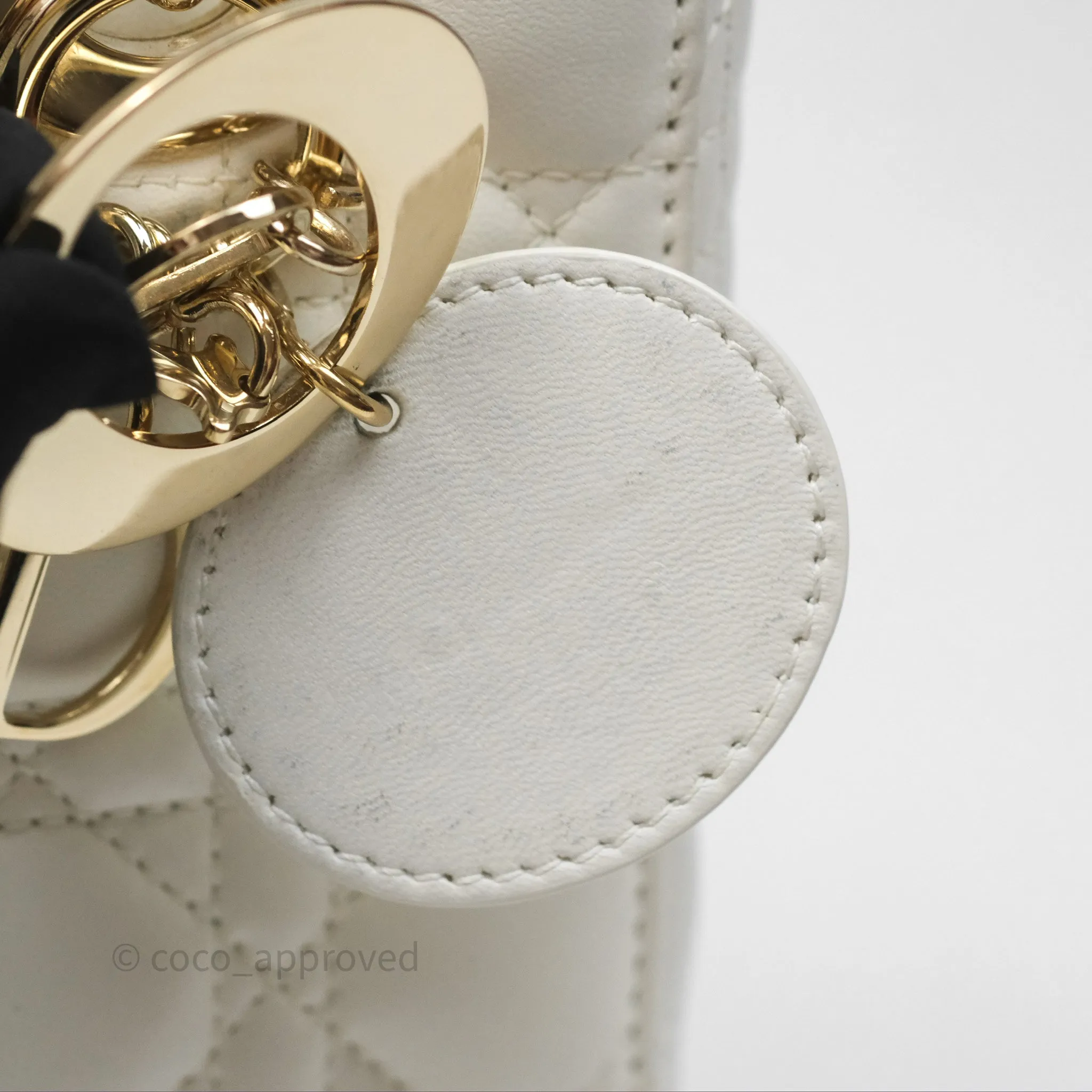 Christian Dior Small Lady Dior My ABCDior Bag Latte Cannage Lambskin