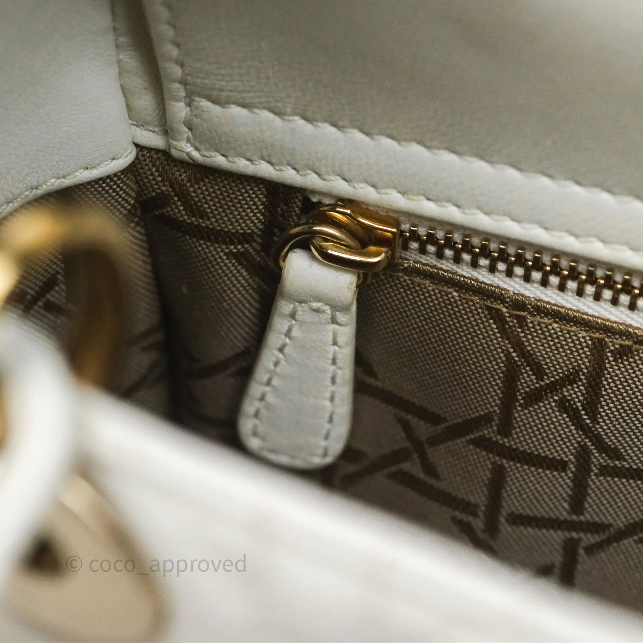 Christian Dior Small Lady Dior My ABCDior Bag Latte Cannage Lambskin