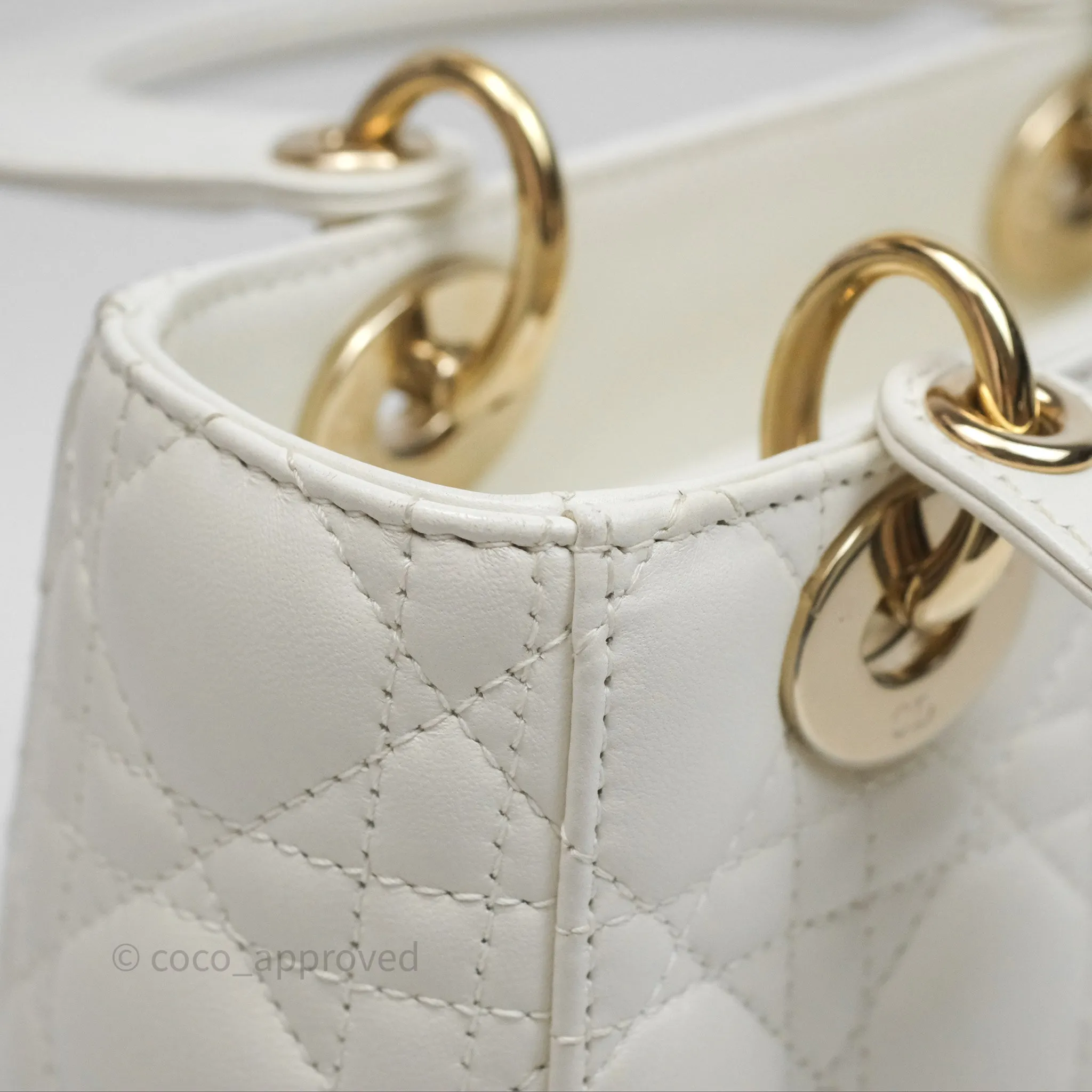 Christian Dior Small Lady Dior My ABCDior Bag Latte Cannage Lambskin
