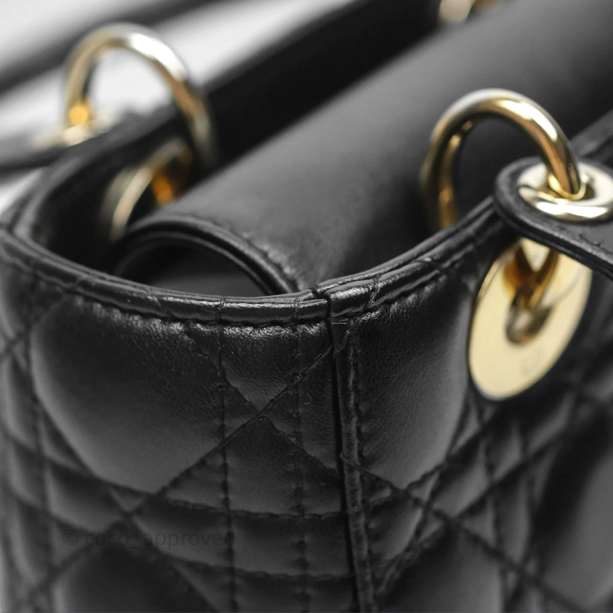 Christian Dior Small Lady Dior My ABCDior Black Cannage Lambskin